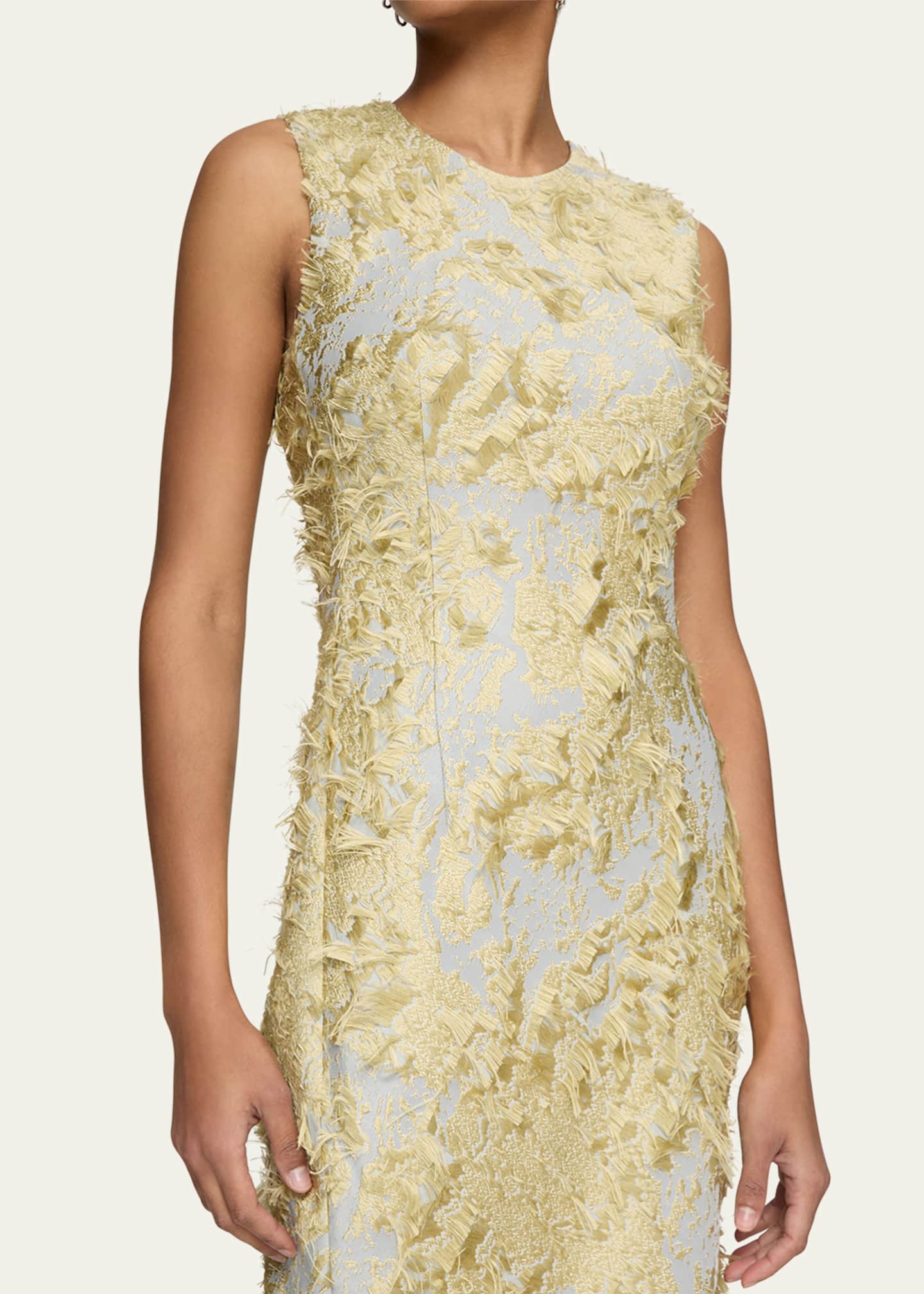Lafayette 148 New York Sleeveless Metallic Fringe Jacquard Gown Image 4 of 4