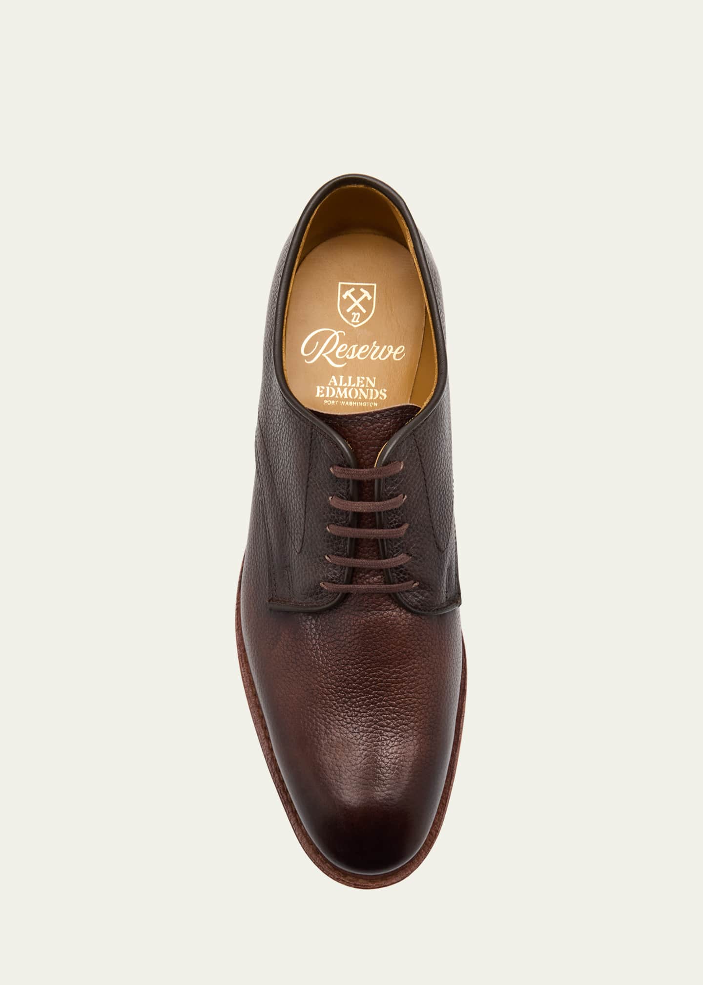 Allen Edmonds Reserve Men's Maverick Pebble Leather Derby Shoes Image 6 of 6