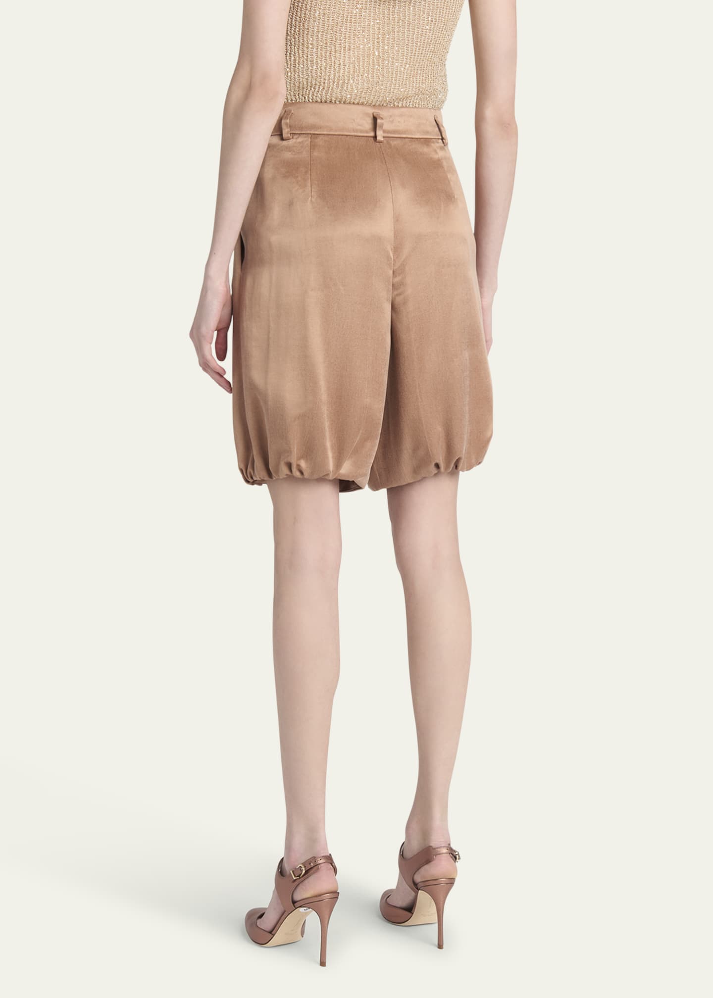 Giorgio Armani Pleated Bubble Viscose Shorts Image 3 of 5