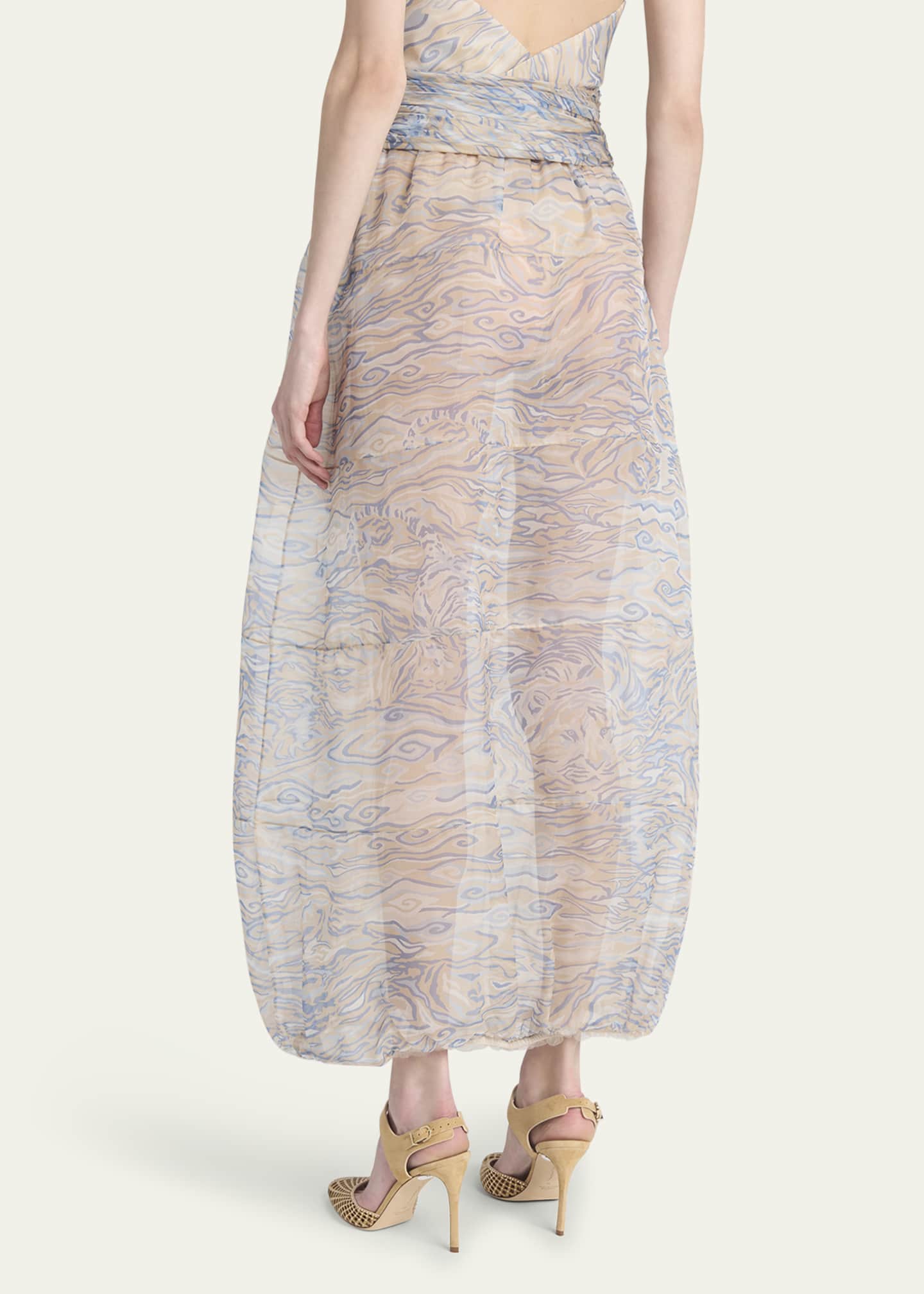 Giorgio Armani Abstract Semi-Sheer Maxi Skirt Image 3 of 5