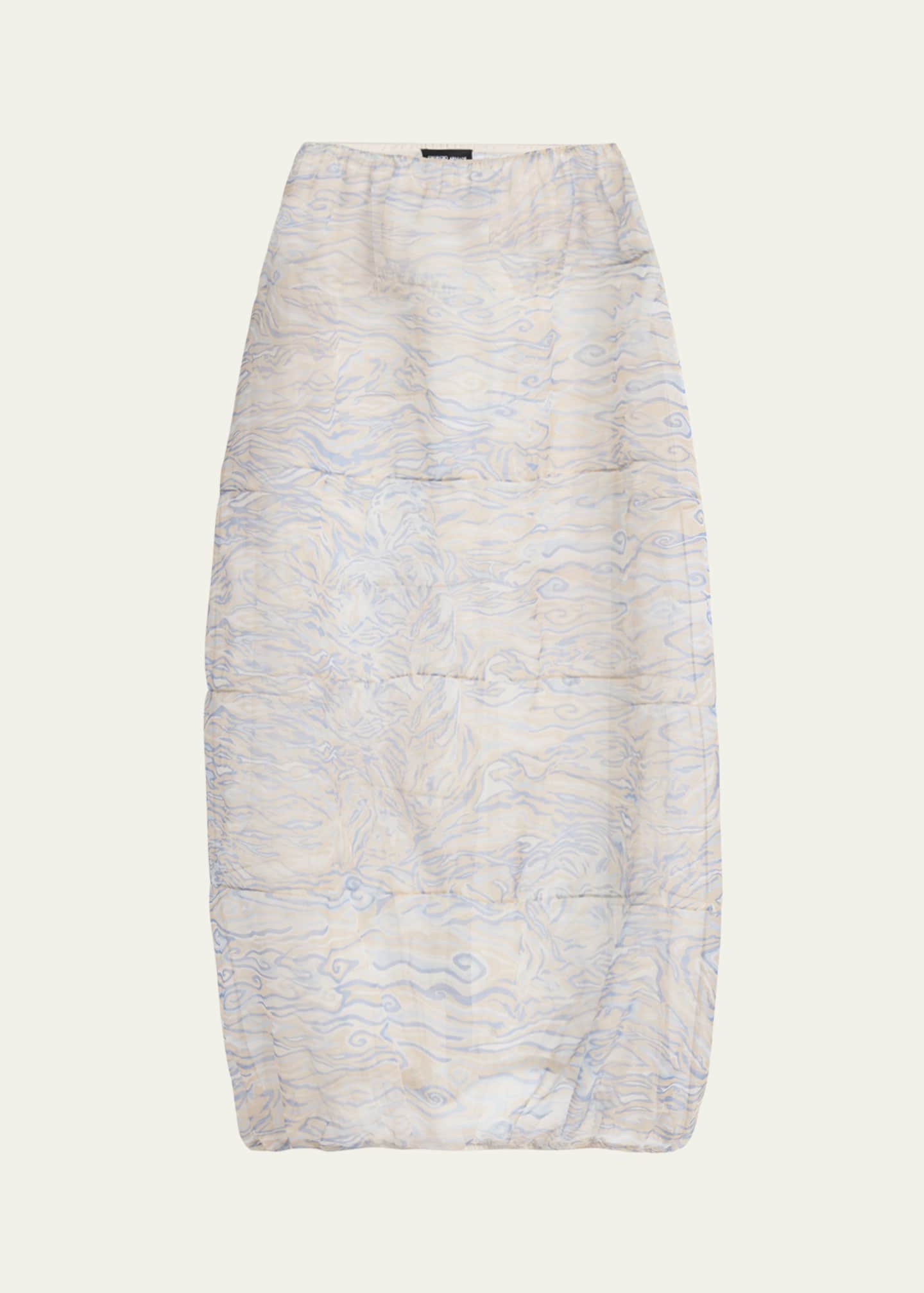 Giorgio Armani Abstract Semi-Sheer Maxi Skirt Image 1 of 5