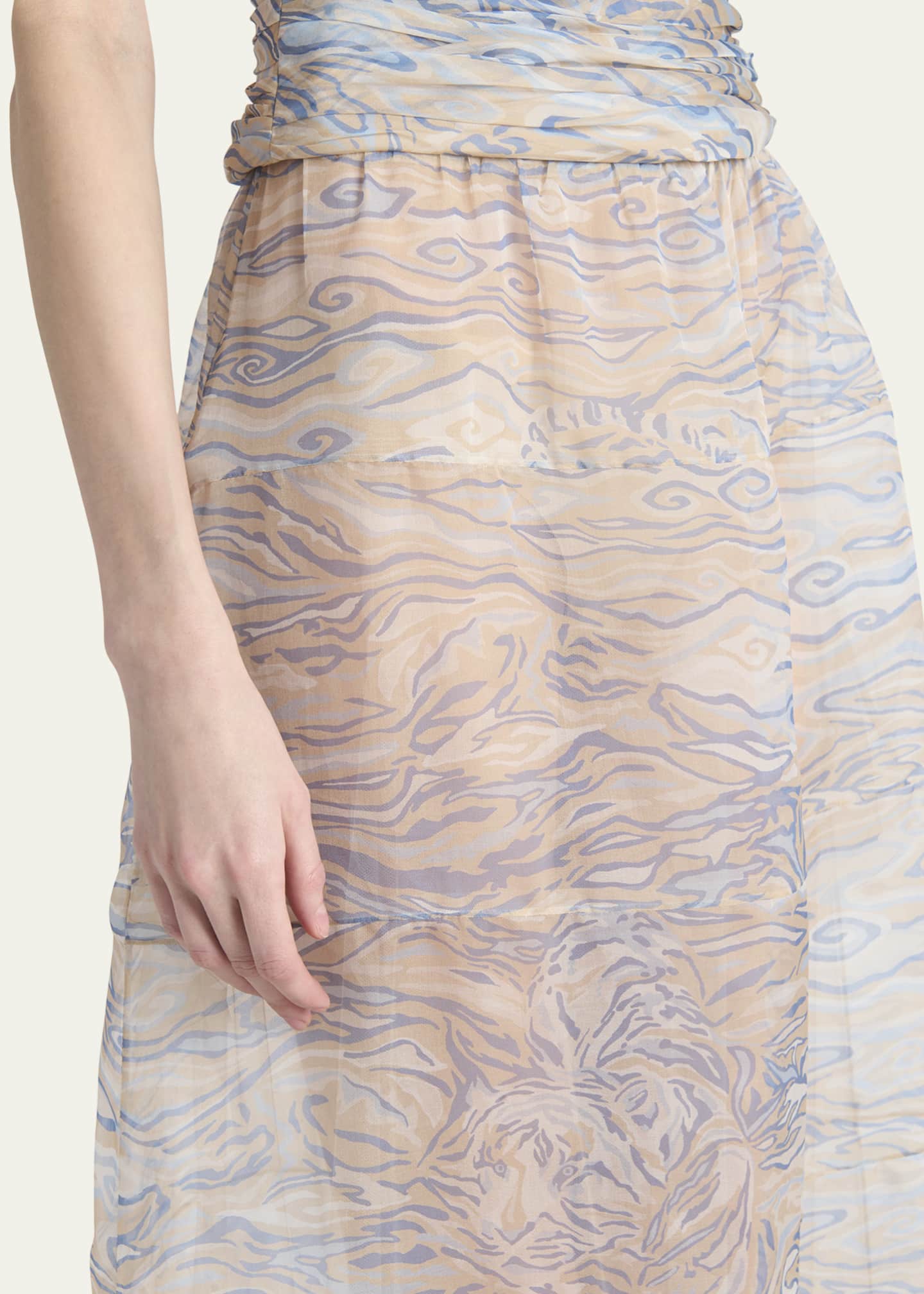 Giorgio Armani Abstract Semi-Sheer Maxi Skirt Image 5 of 5