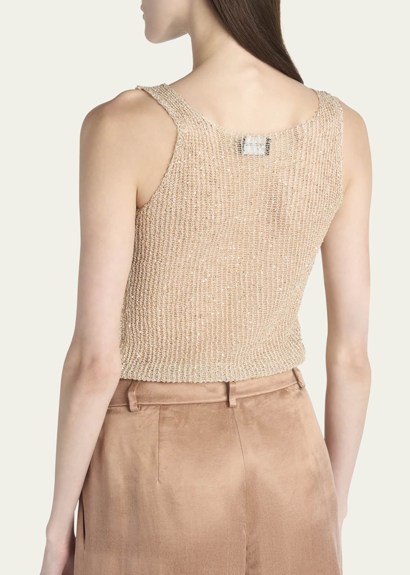 Giorgio Armani Sequined Knit Sleeveless Top Image 3 of 5