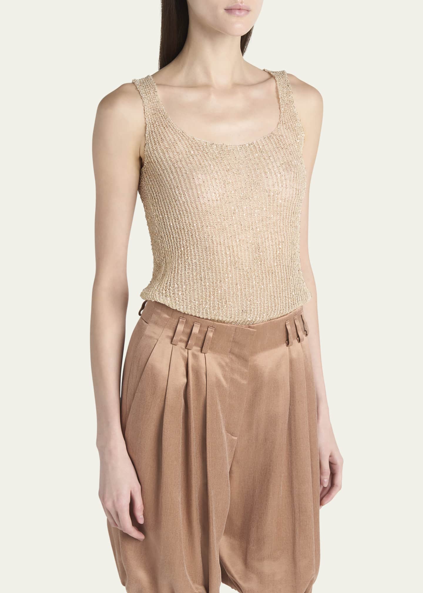 Giorgio Armani Sequined Knit Sleeveless Top Image 4 of 5
