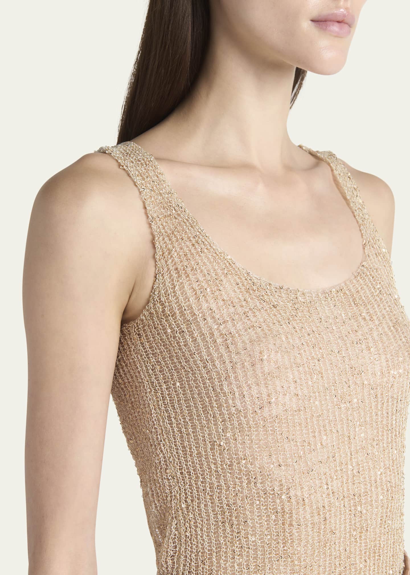Giorgio Armani Sequined Knit Sleeveless Top Image 5 of 5