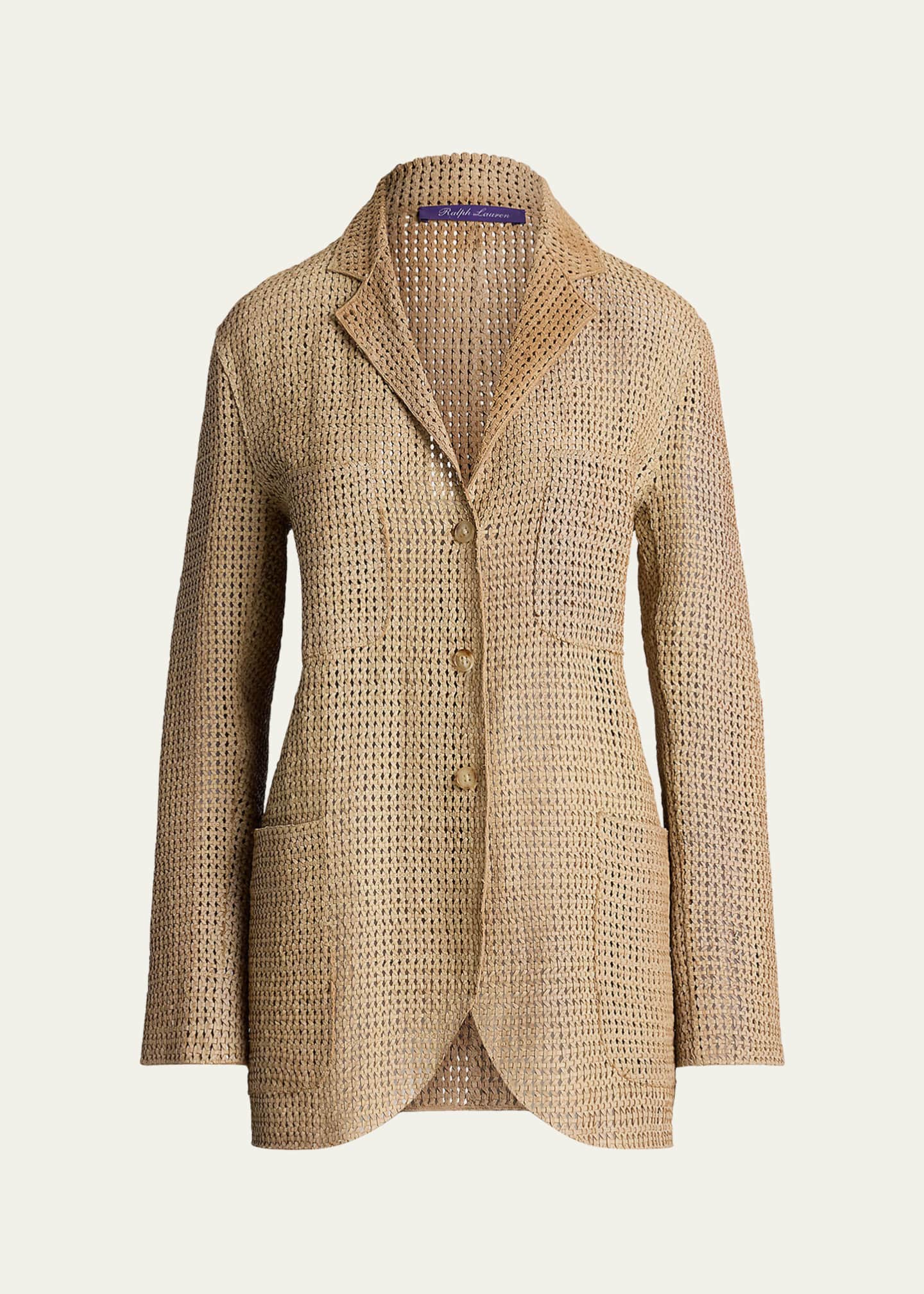 Ralph Lauren Collection Lydia Woven Lambskin Jacket Image 1 of 3