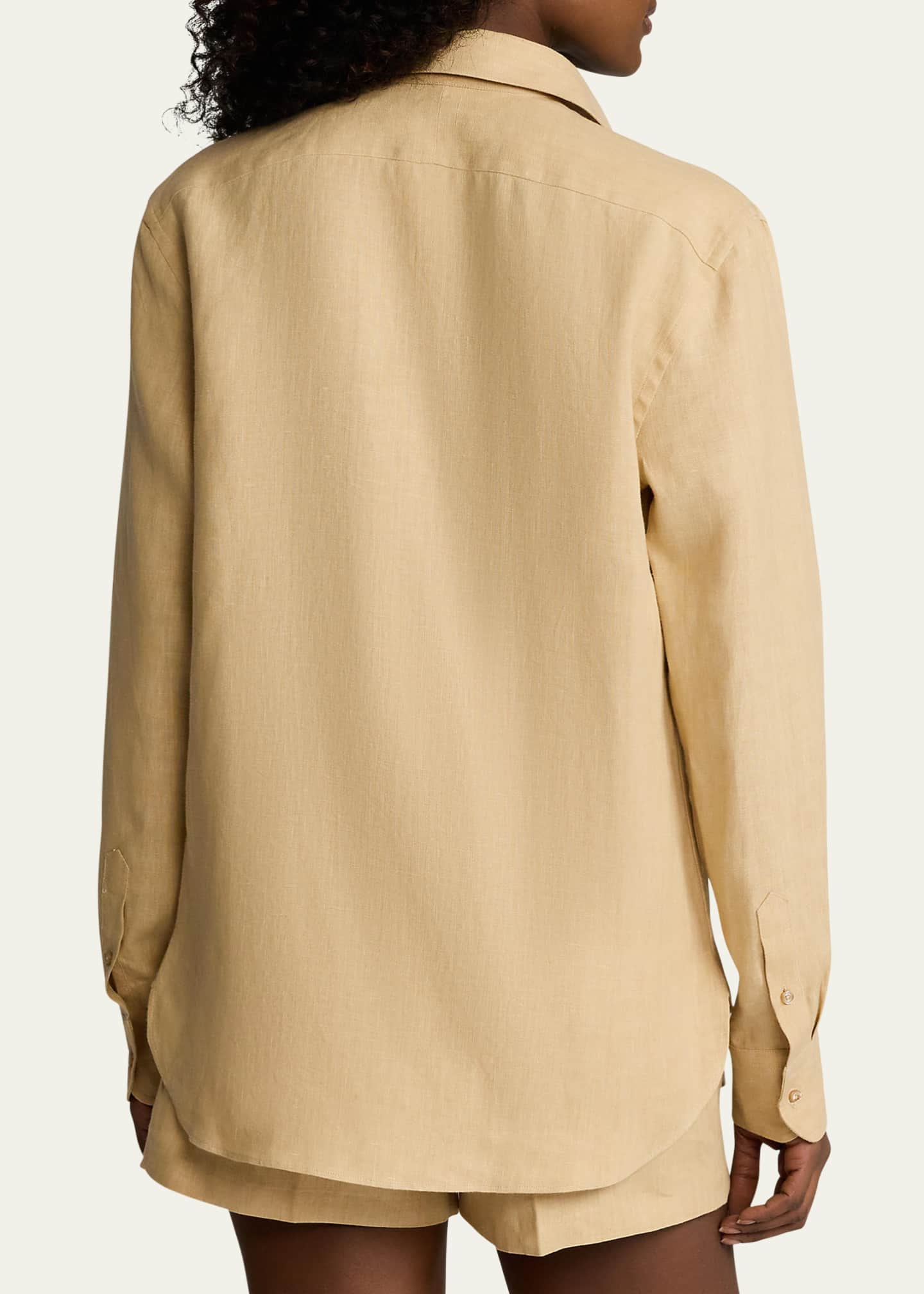 Ralph Lauren Collection Adrien Button Down Linen Shirt Image 3 of 5