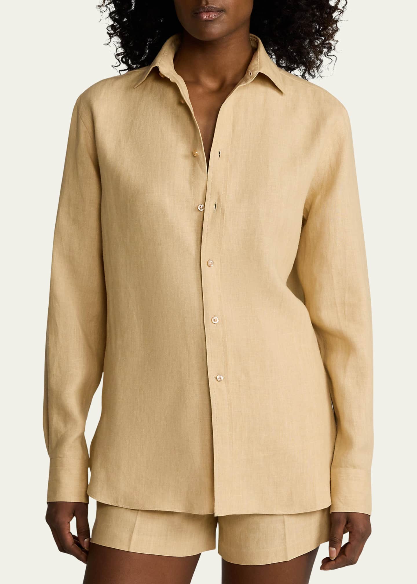 Ralph Lauren Collection Adrien Button Down Linen Shirt Image 4 of 5