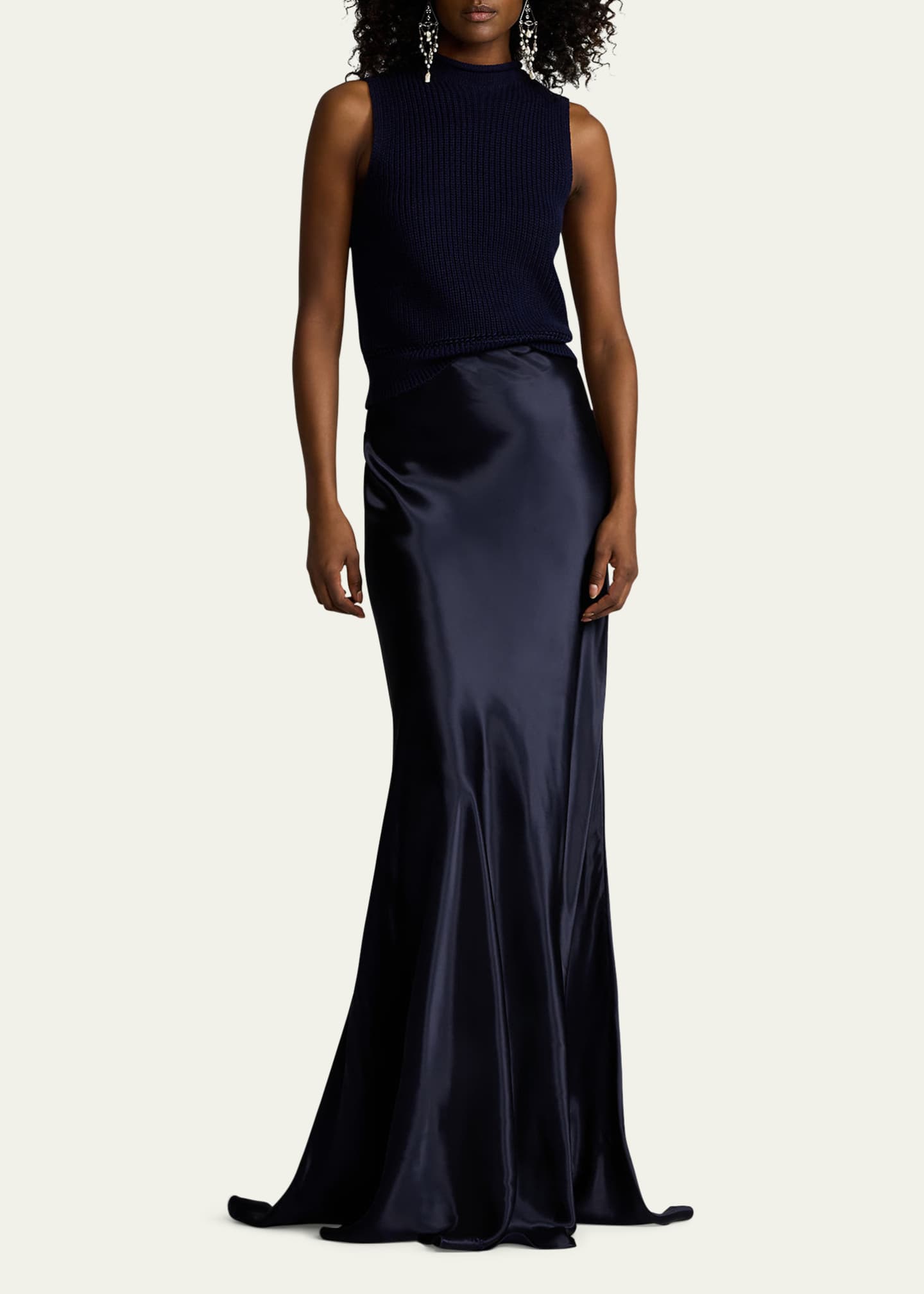 Ralph Lauren Collection Masina Long Charmeuse Skirt Image 2 of 5