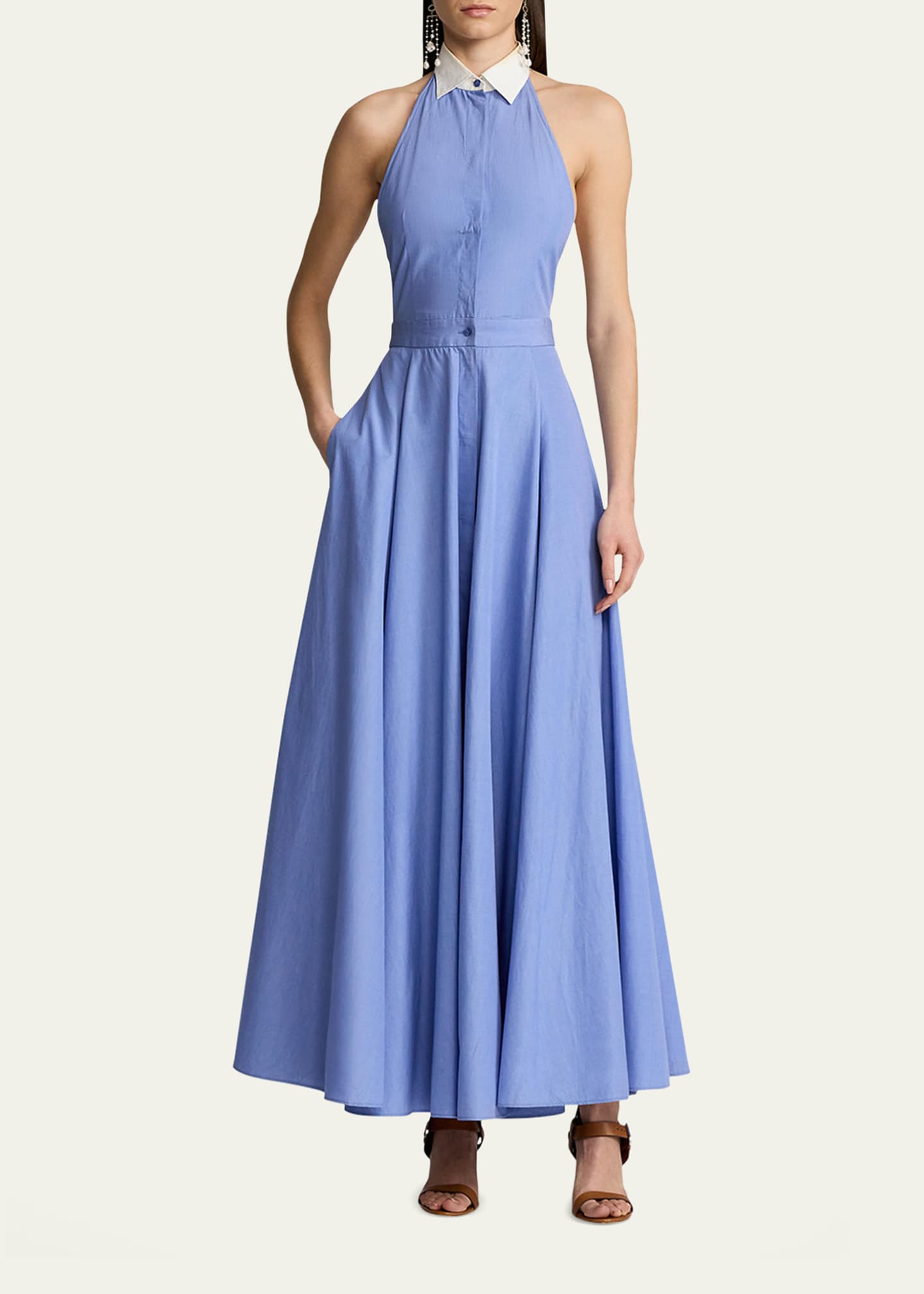 Ralph Lauren Collection Eldred End-on-End Day Halter Dress Image 2 of 5