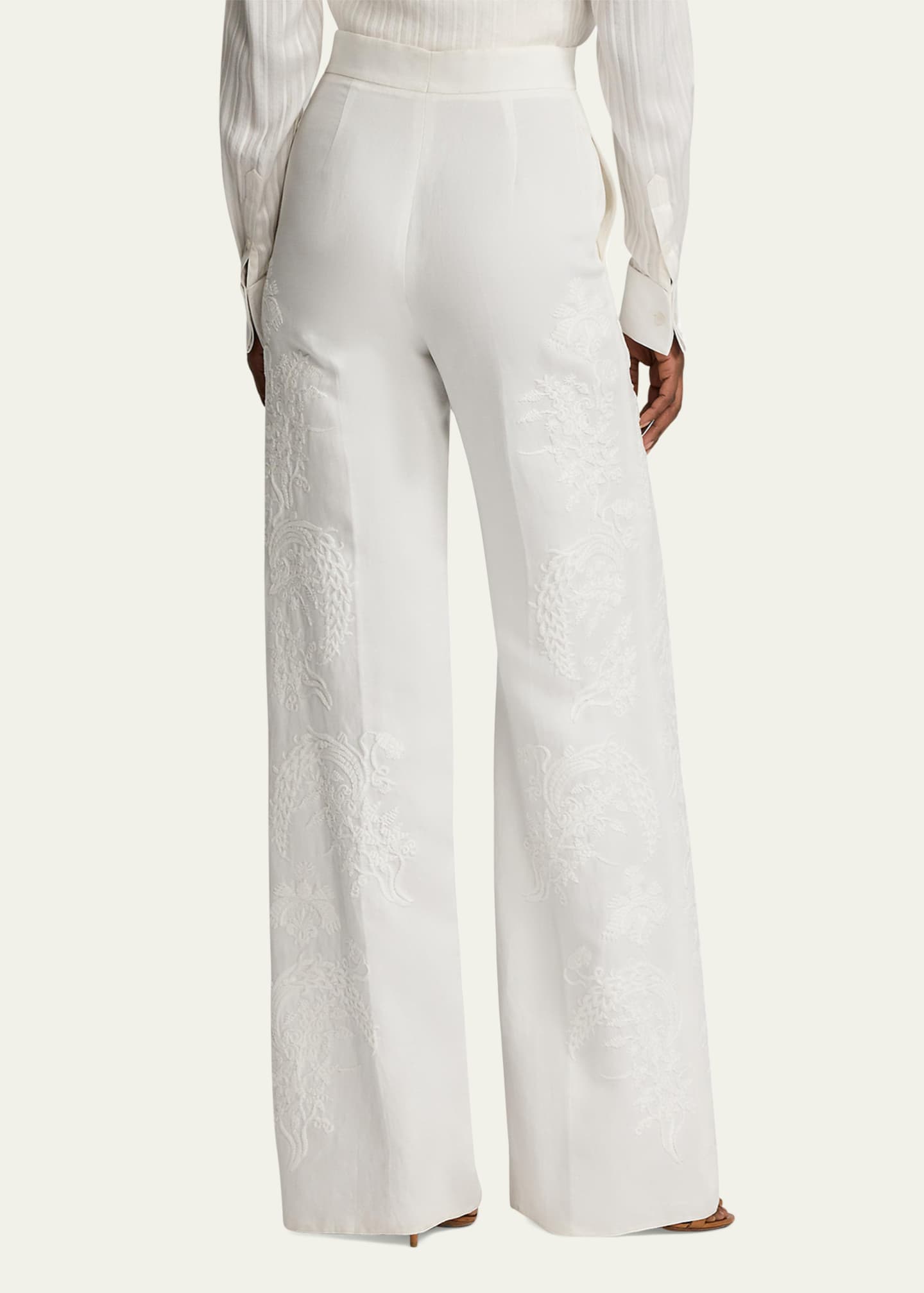 Ralph Lauren Collection Dean Paisley Wide Leg Pants Image 3 of 5