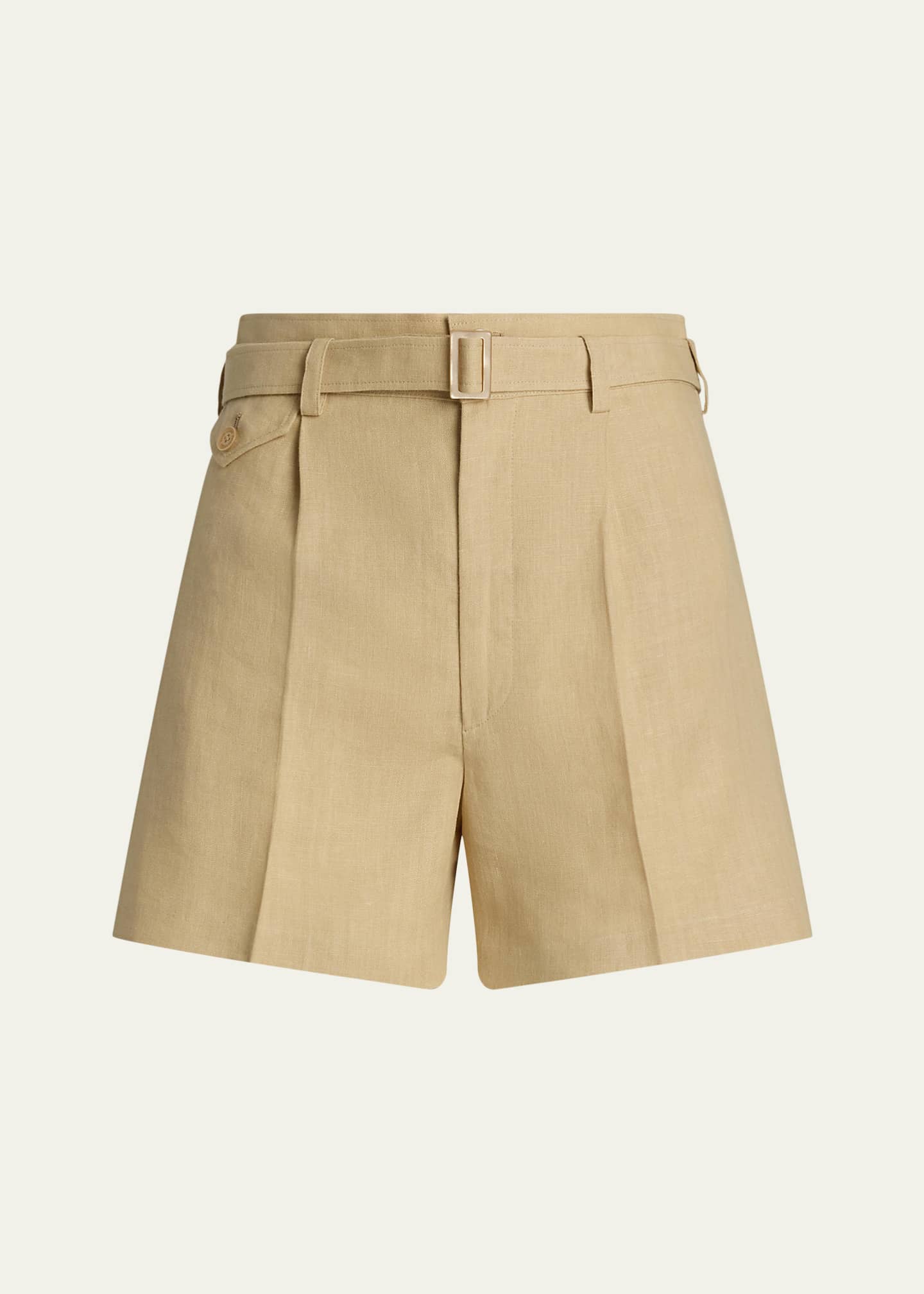 Ralph Lauren Collection Denise Belted Linen Shorts Image 1 of 5