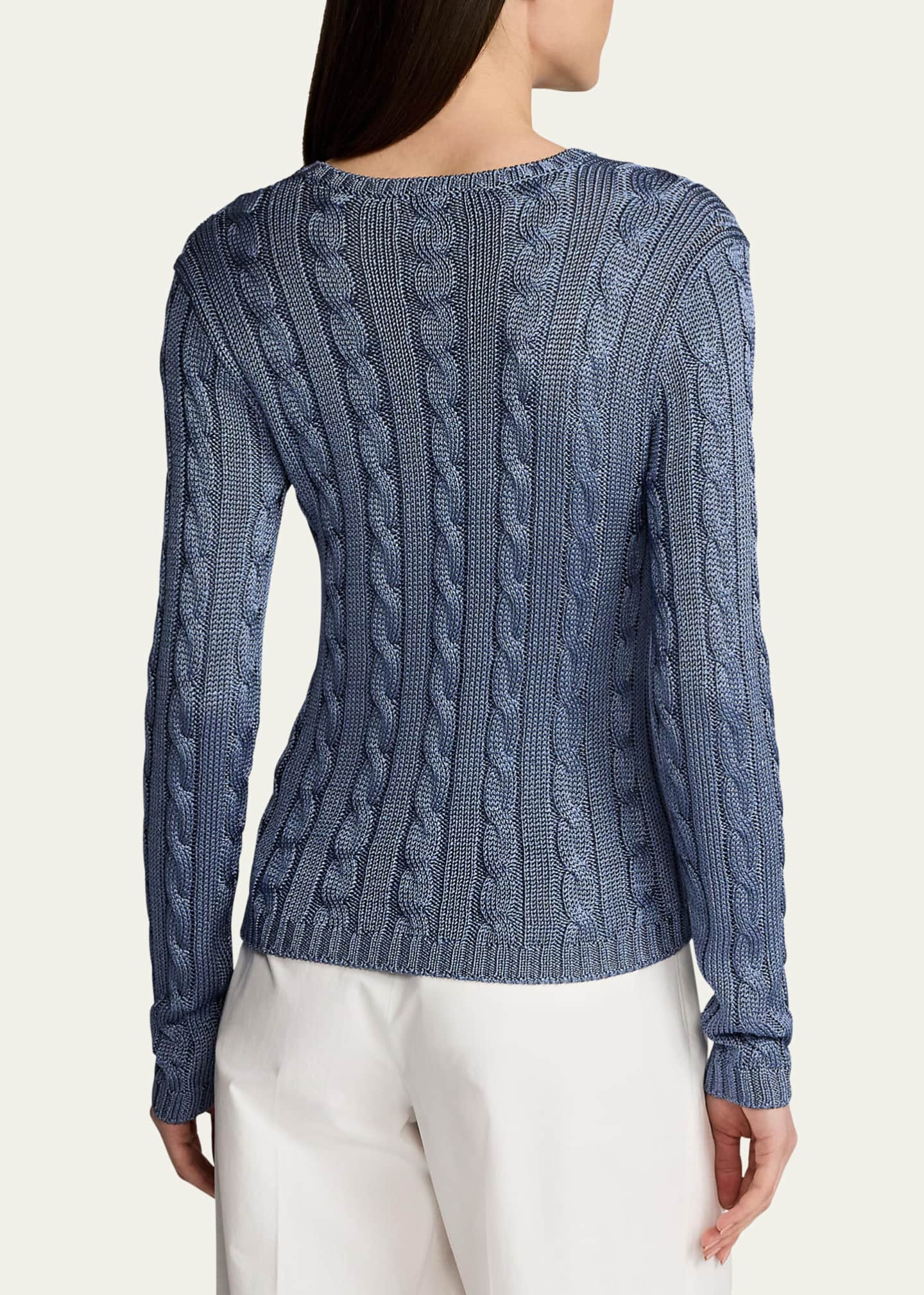 Ralph Lauren Collection Cable Silk Sweater Image 3 of 5