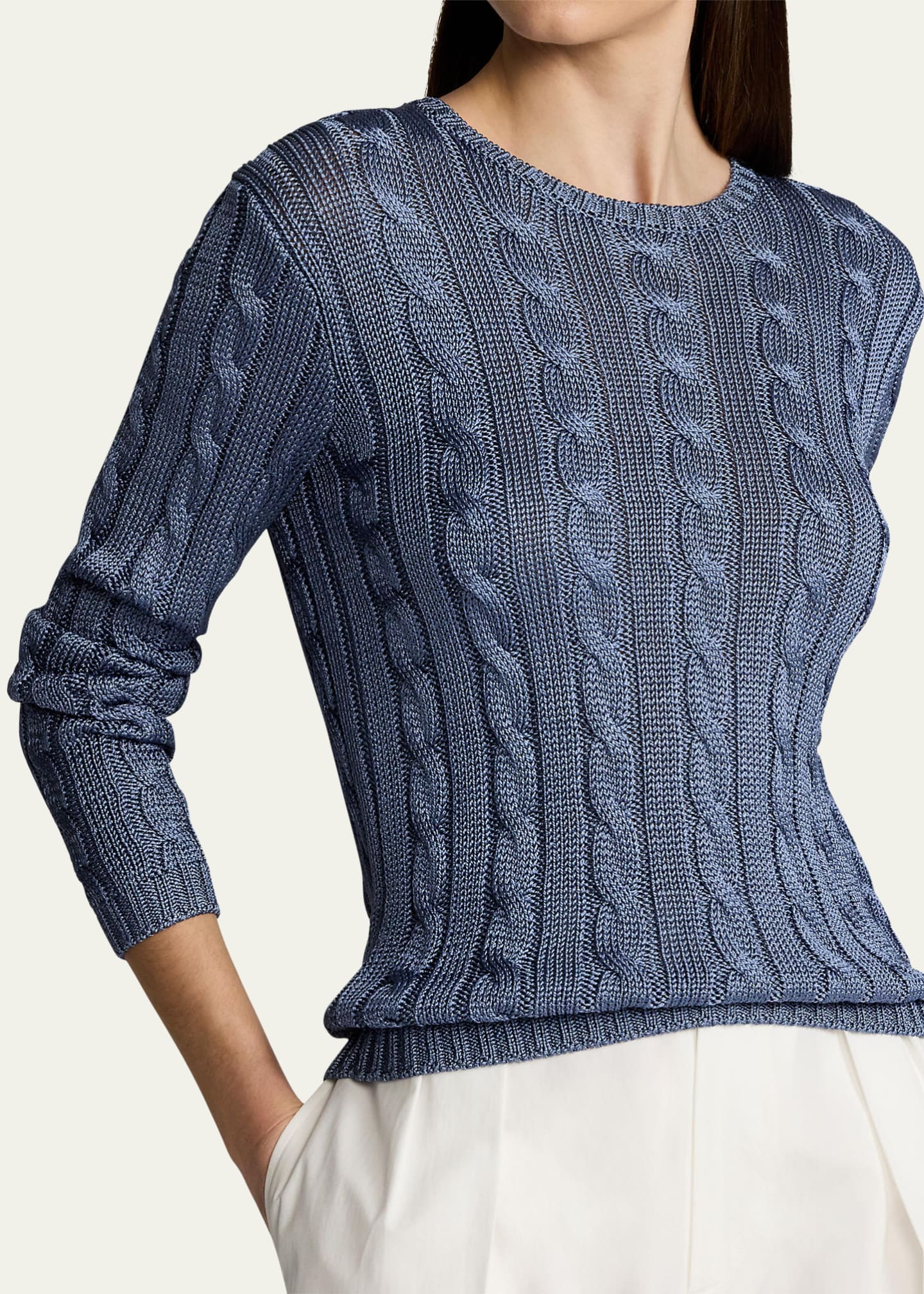 Ralph Lauren Collection Cable Silk Sweater Image 5 of 5