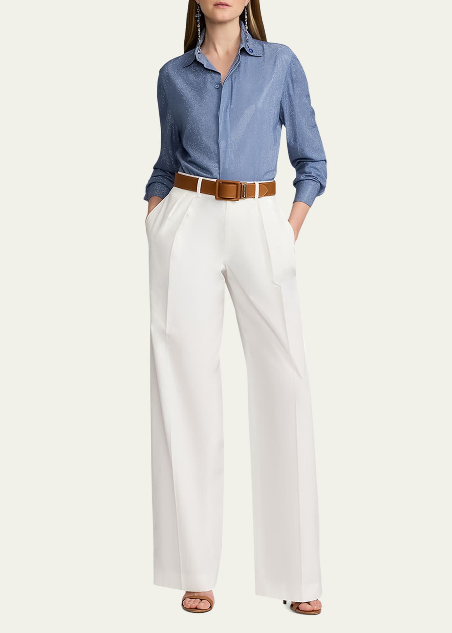Tシャツ・カットソー Ralph Lauren Ralph Lauren Collection Adrien Shirt Ralph Lauren Collection Adrien Embellished Shirt - Bergdorf