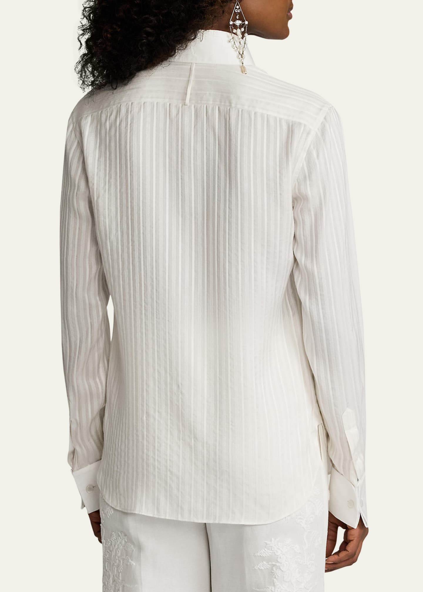 Ralph Lauren Collection Cormac Stripe Tonal Jacquard Shirt Image 3 of 5