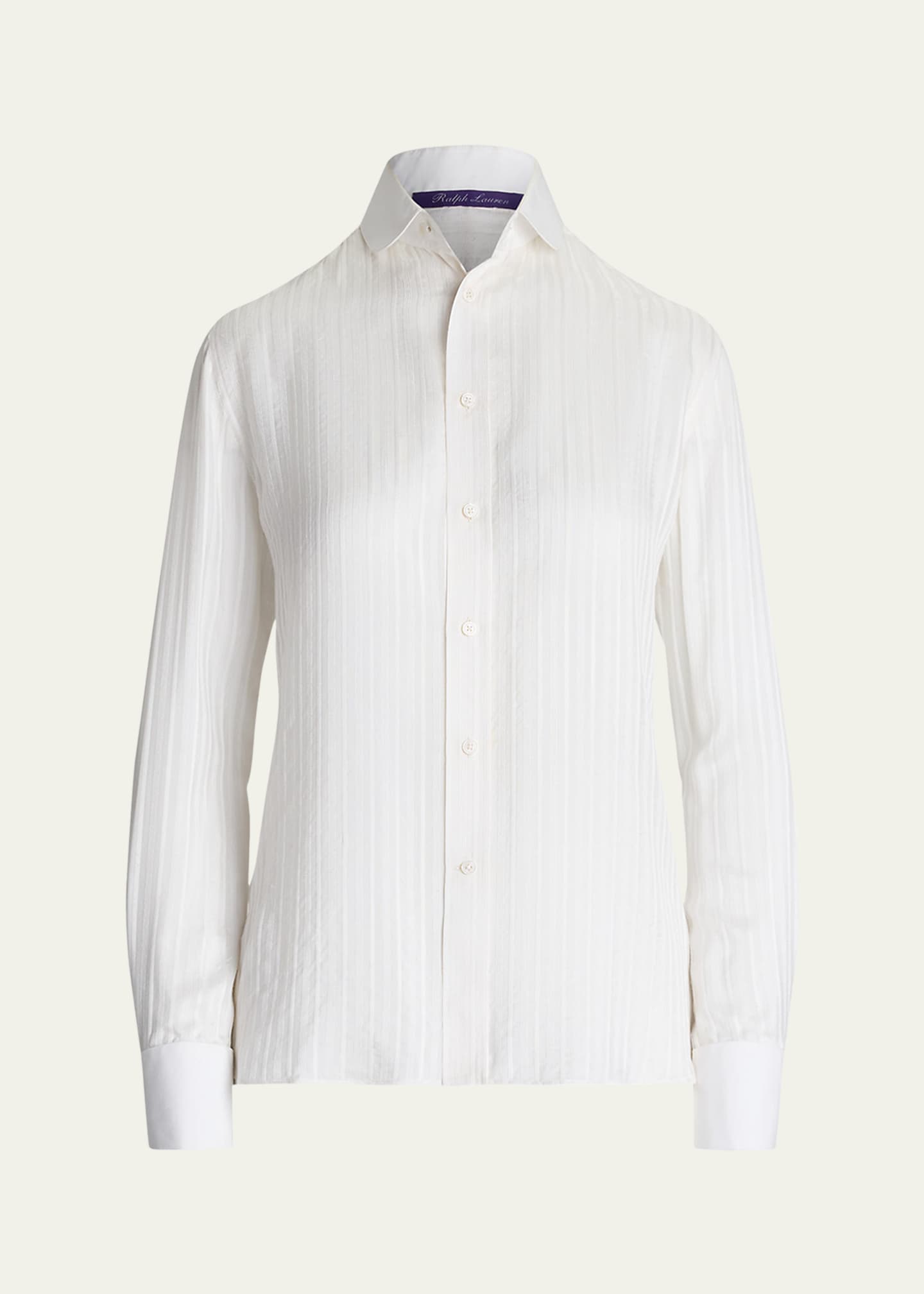 Ralph Lauren Collection Cormac Stripe Tonal Jacquard Shirt Image 1 of 5
