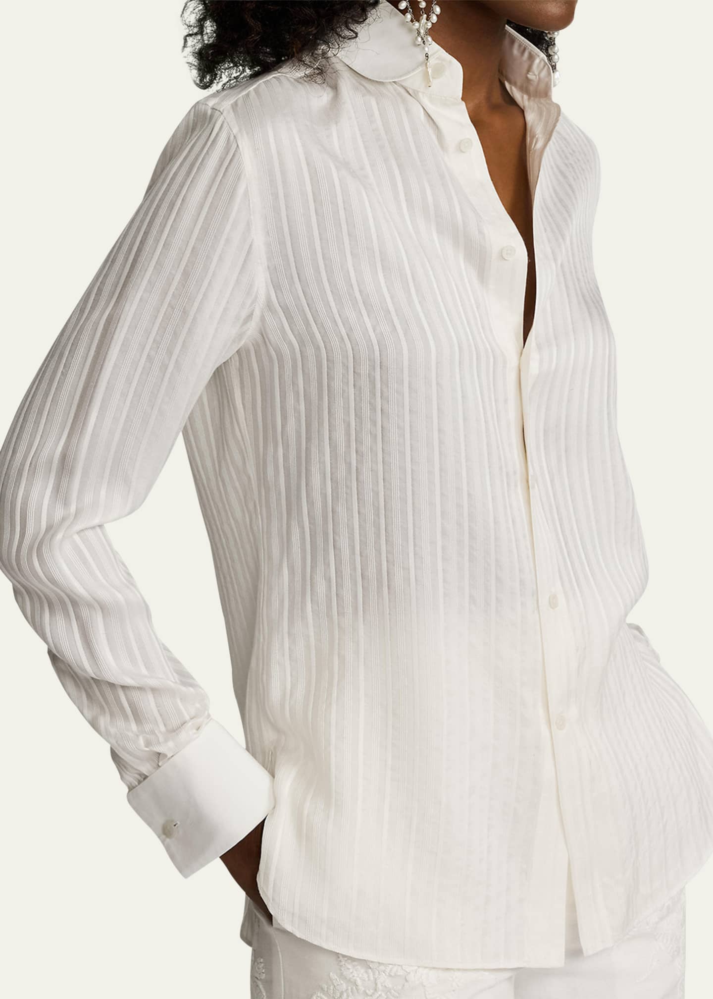Ralph Lauren Collection Cormac Stripe Tonal Jacquard Shirt Image 5 of 5