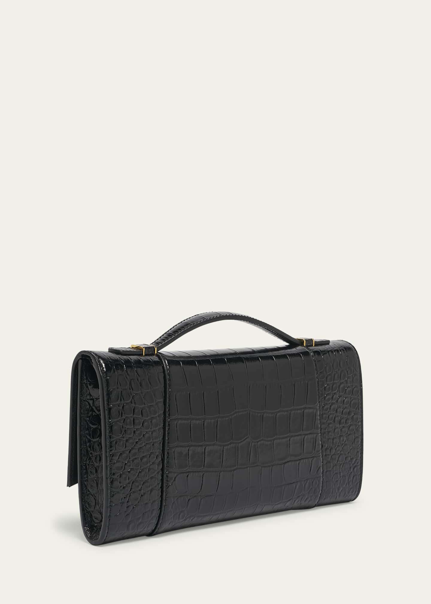 Balenciaga Hourglass Croc-Embossed Leather Top-Handle Bag Image 3 of 6