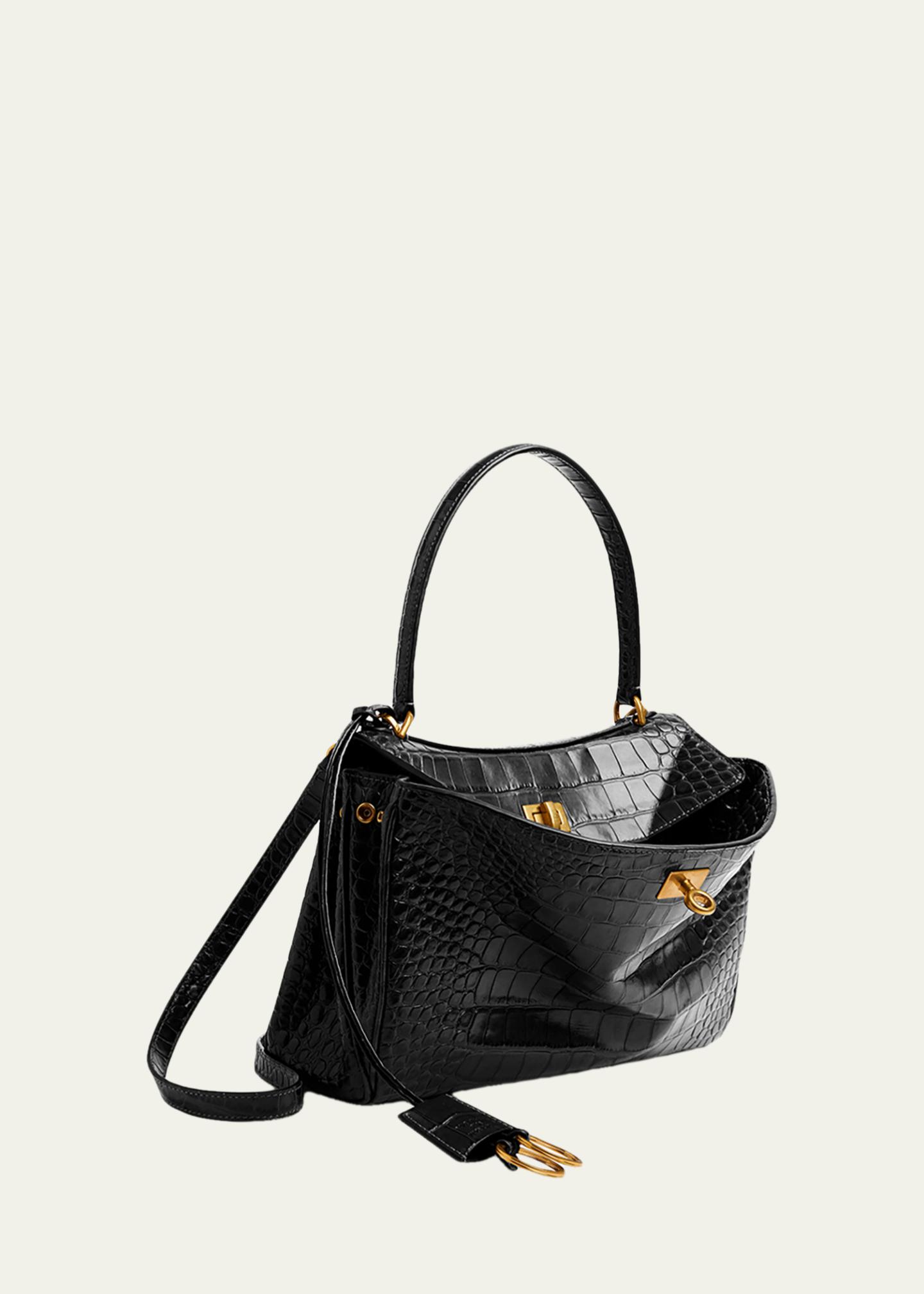 Balenciaga Rodeo Croc-Embossed Leather Top-Handle Bag - Bergdorf