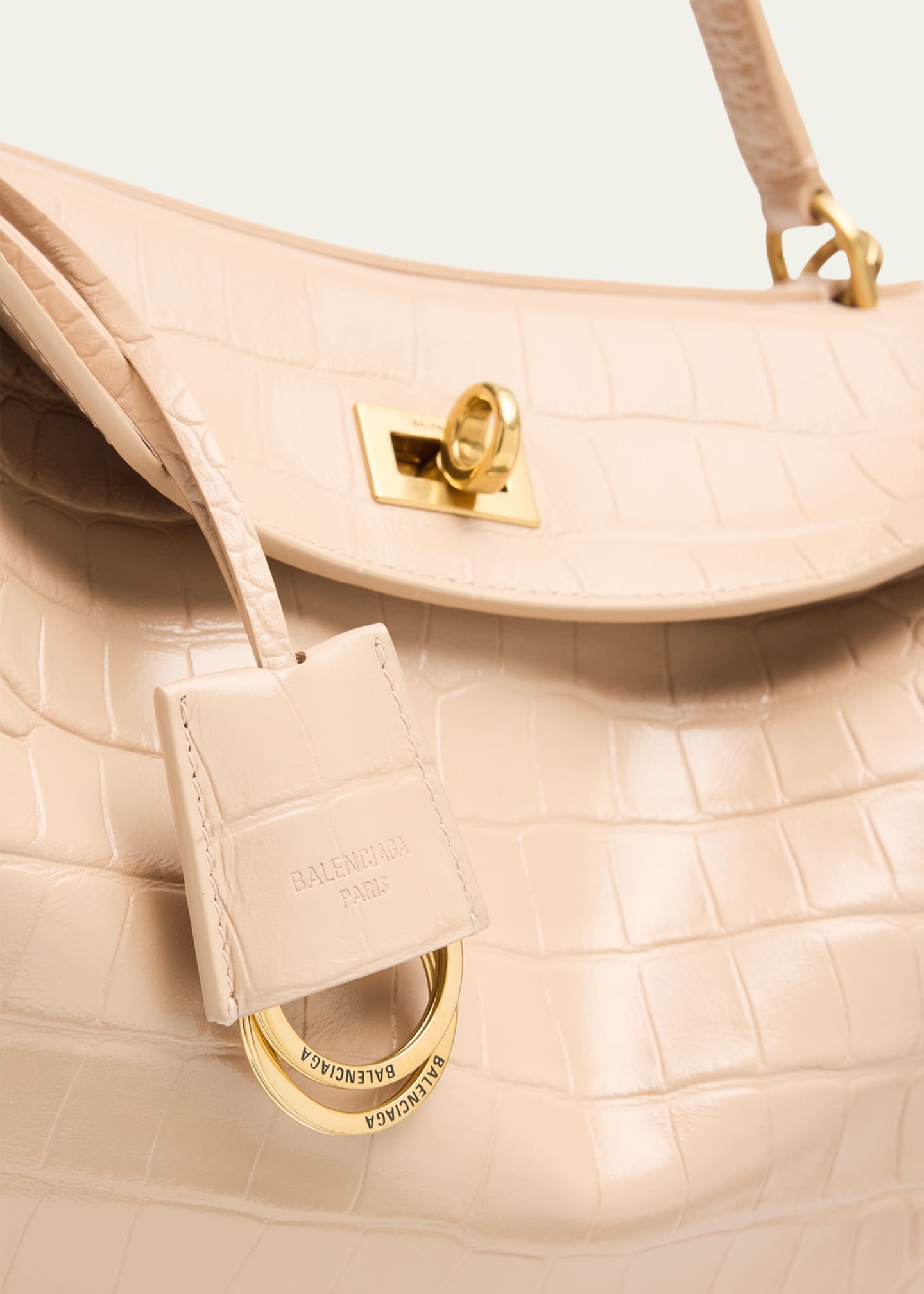 Balenciaga Rodeo Croc-Embossed Leather Top-Handle Bag - Bergdorf