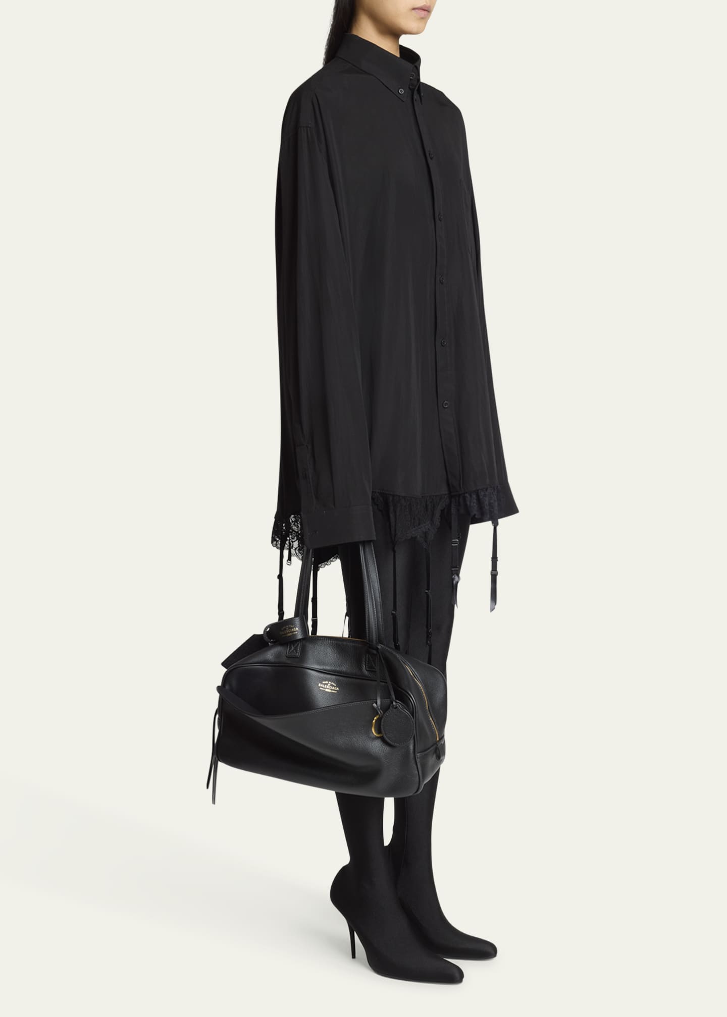 Balenciaga Medium Zip Leather Shoulder Bag Image 5 of 6