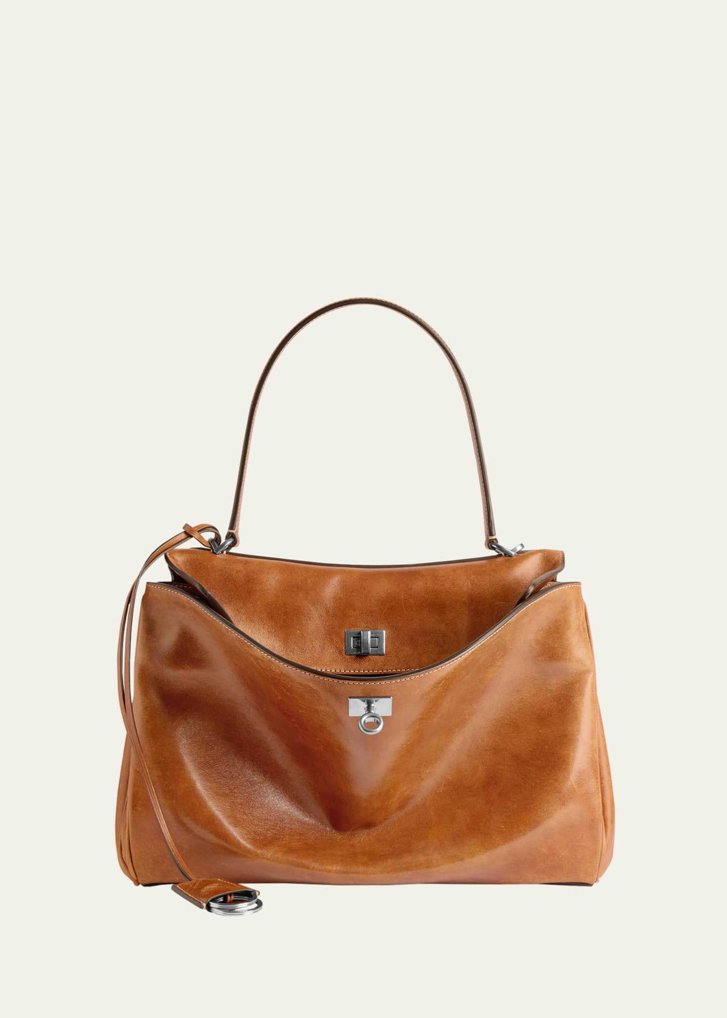 Balenciaga Rodeo Medium Leather Top-Handle Bag Image 1 of 3