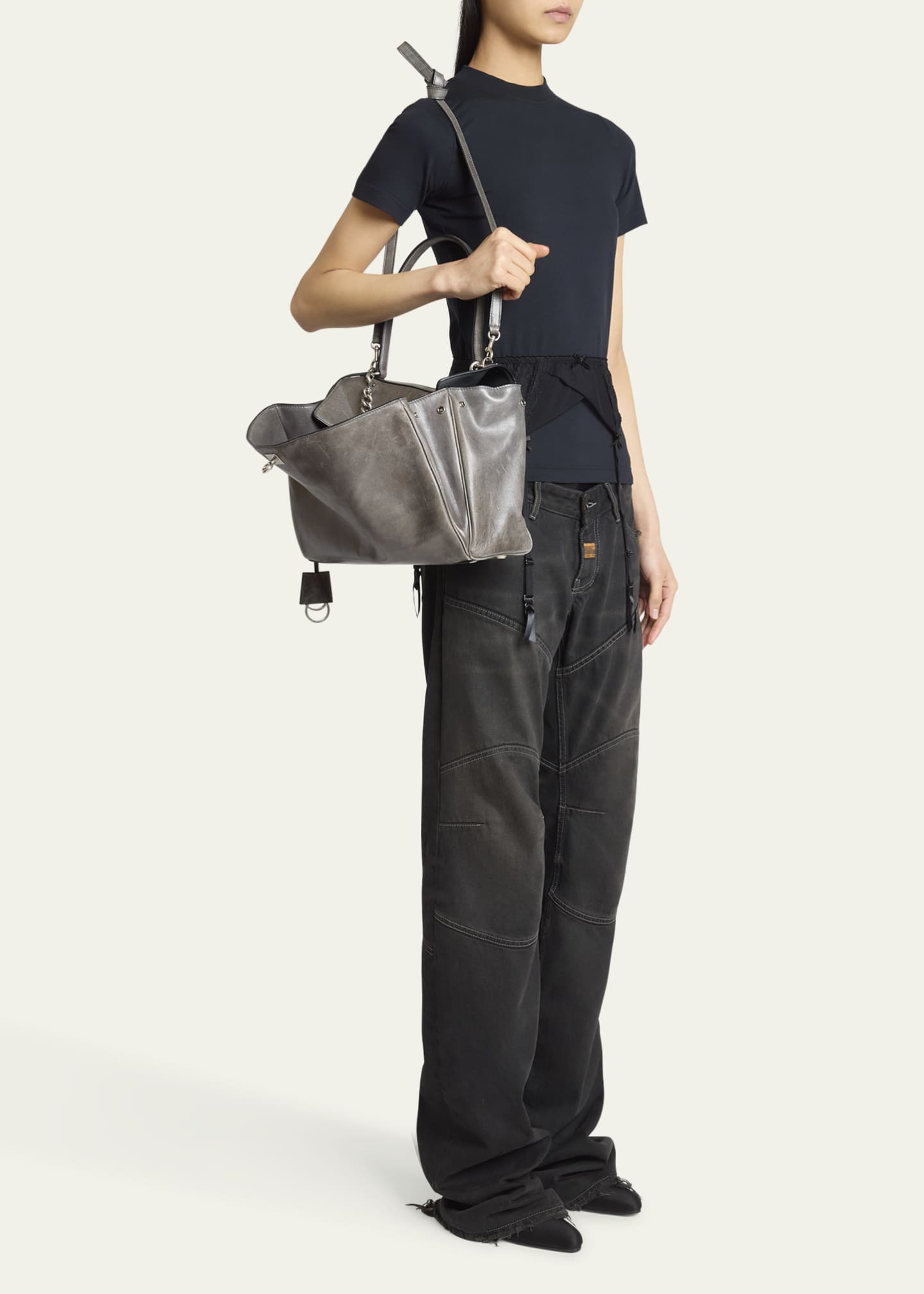 Balenciaga Rodeo Medium Leather Top-Handle Bag with Charms Image 5 of 6
