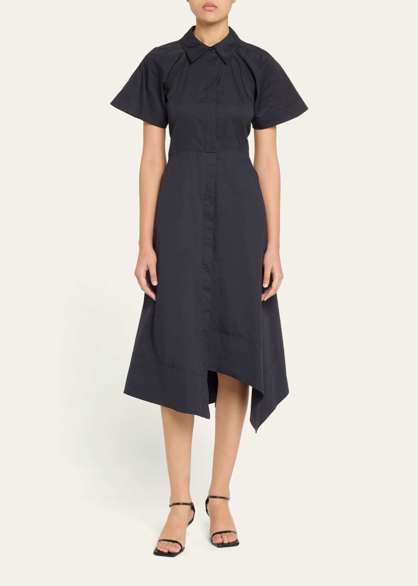 A.L.C. Julianna Short-Sleeve A-Line Cotton Midi Dress Image 2 of 5
