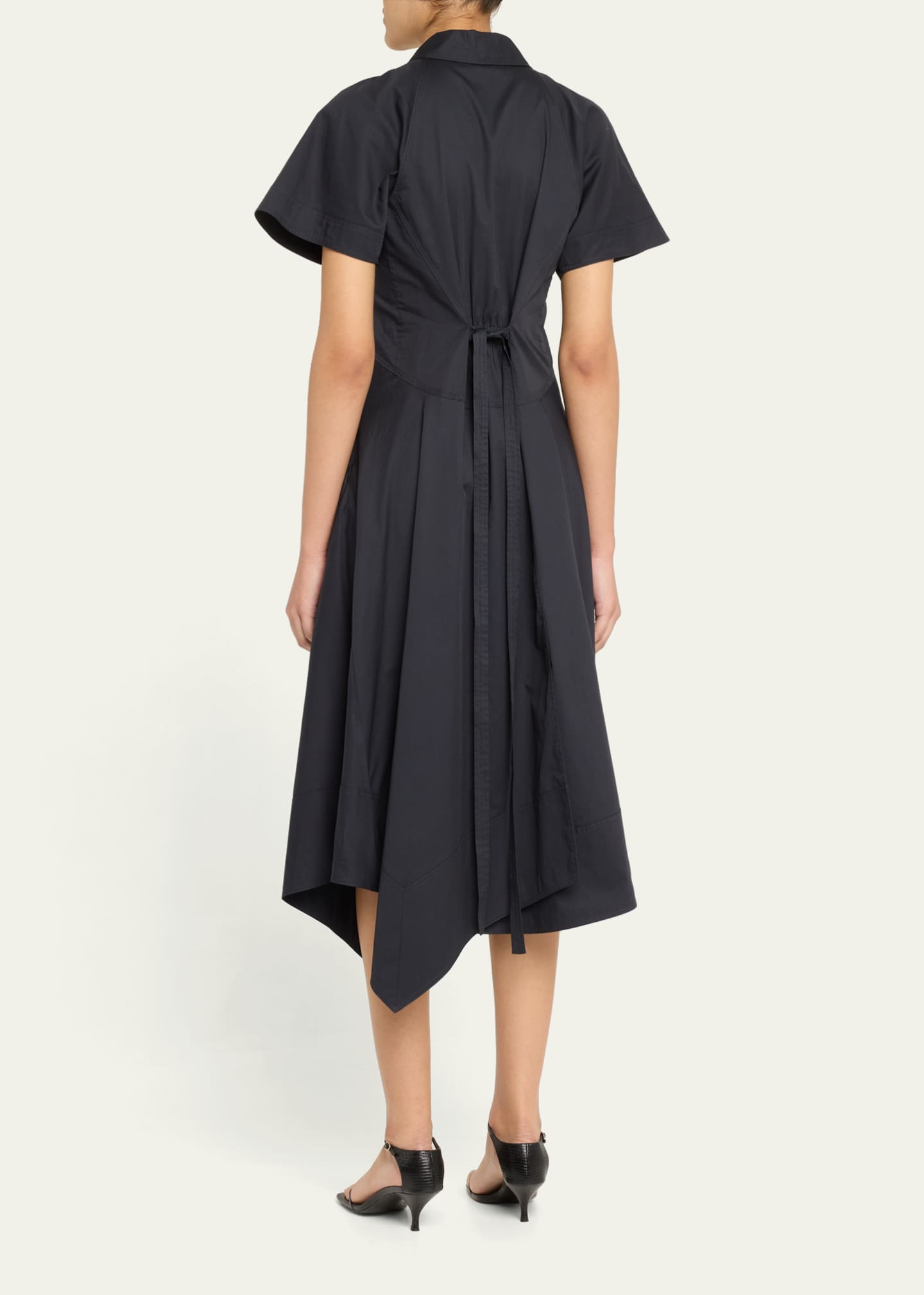 A.L.C. Julianna Short-Sleeve A-Line Cotton Midi Dress Image 3 of 5
