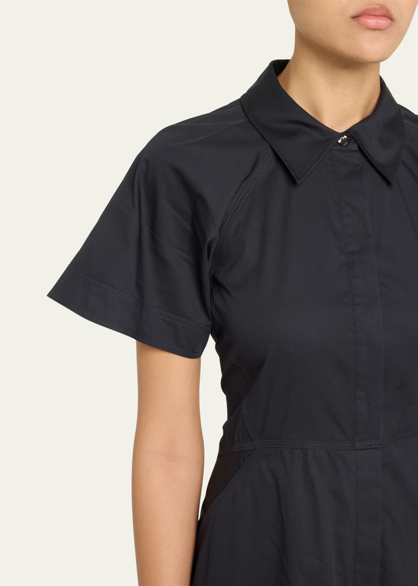 A.L.C. Julianna Short-Sleeve A-Line Cotton Midi Dress Image 5 of 5