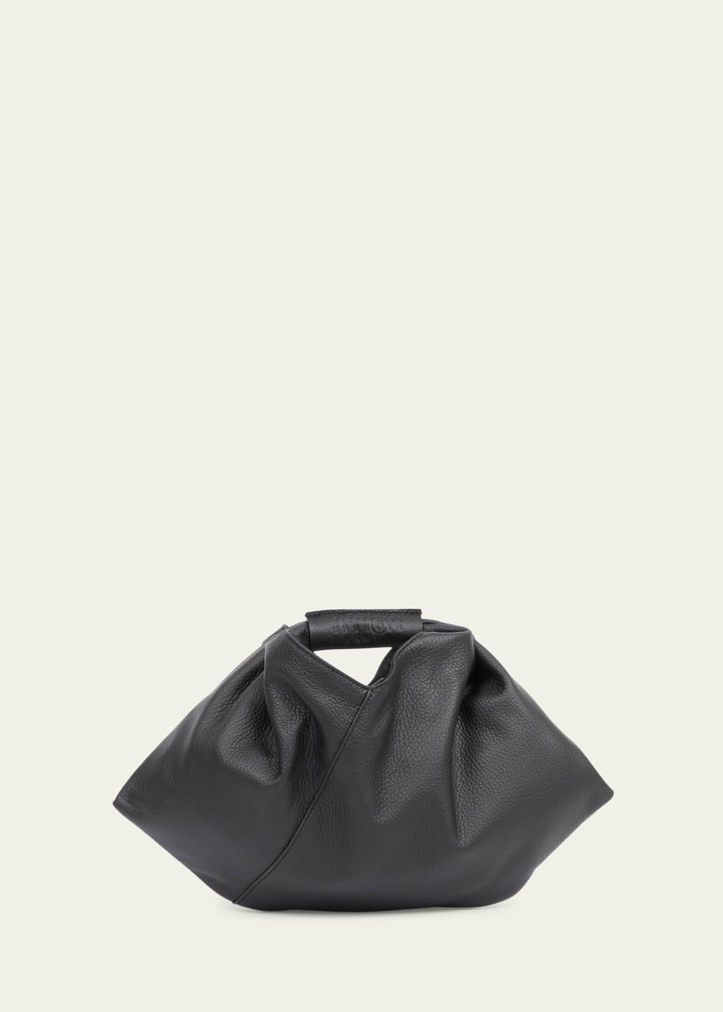 MM6 Maison Margiela Mini Japanese Draped Grainy Leather Top-Handle Bag Image 2 of 3