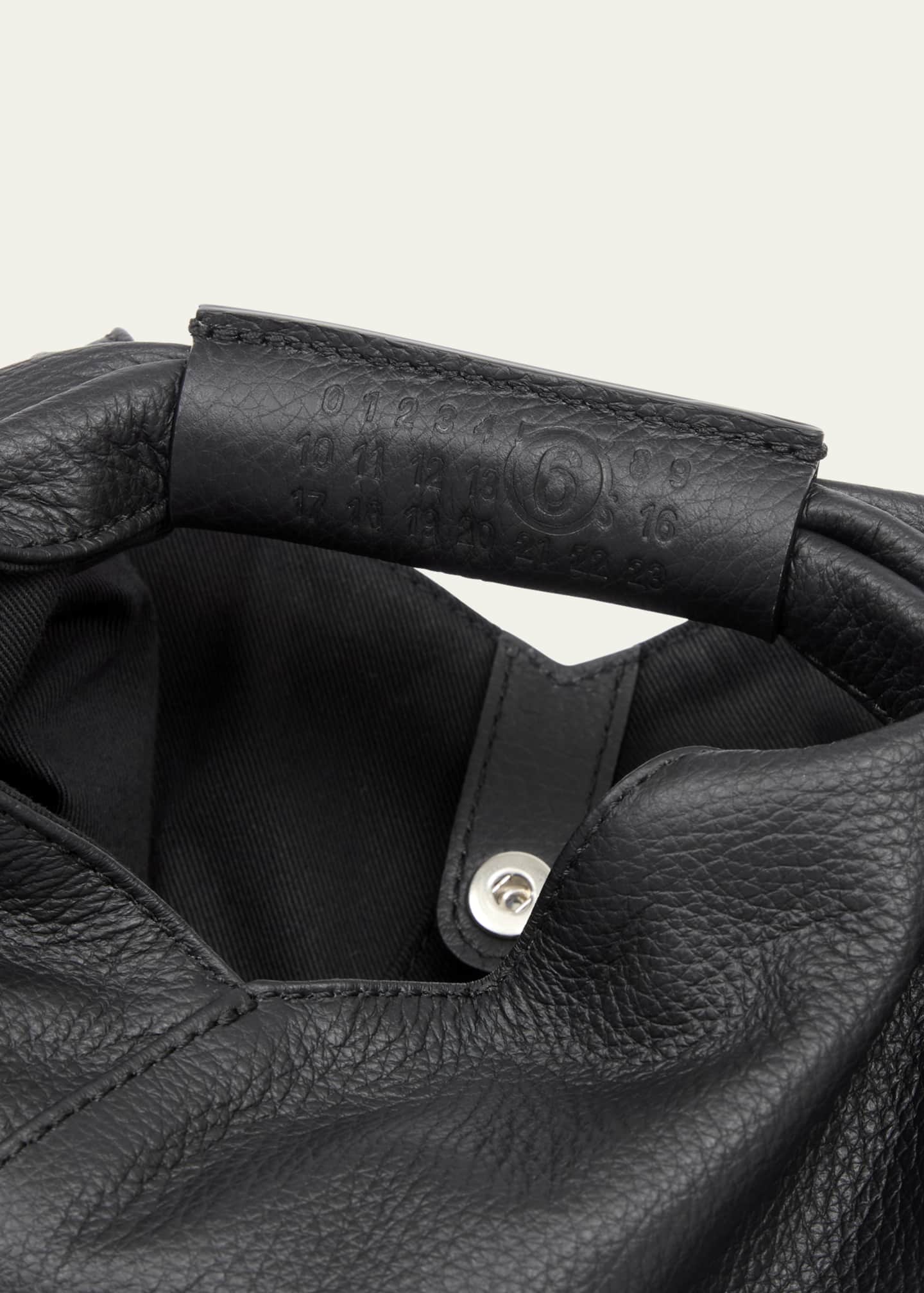 MM6 Maison Margiela Mini Japanese Draped Grainy Leather Top-Handle Bag Image 3 of 3