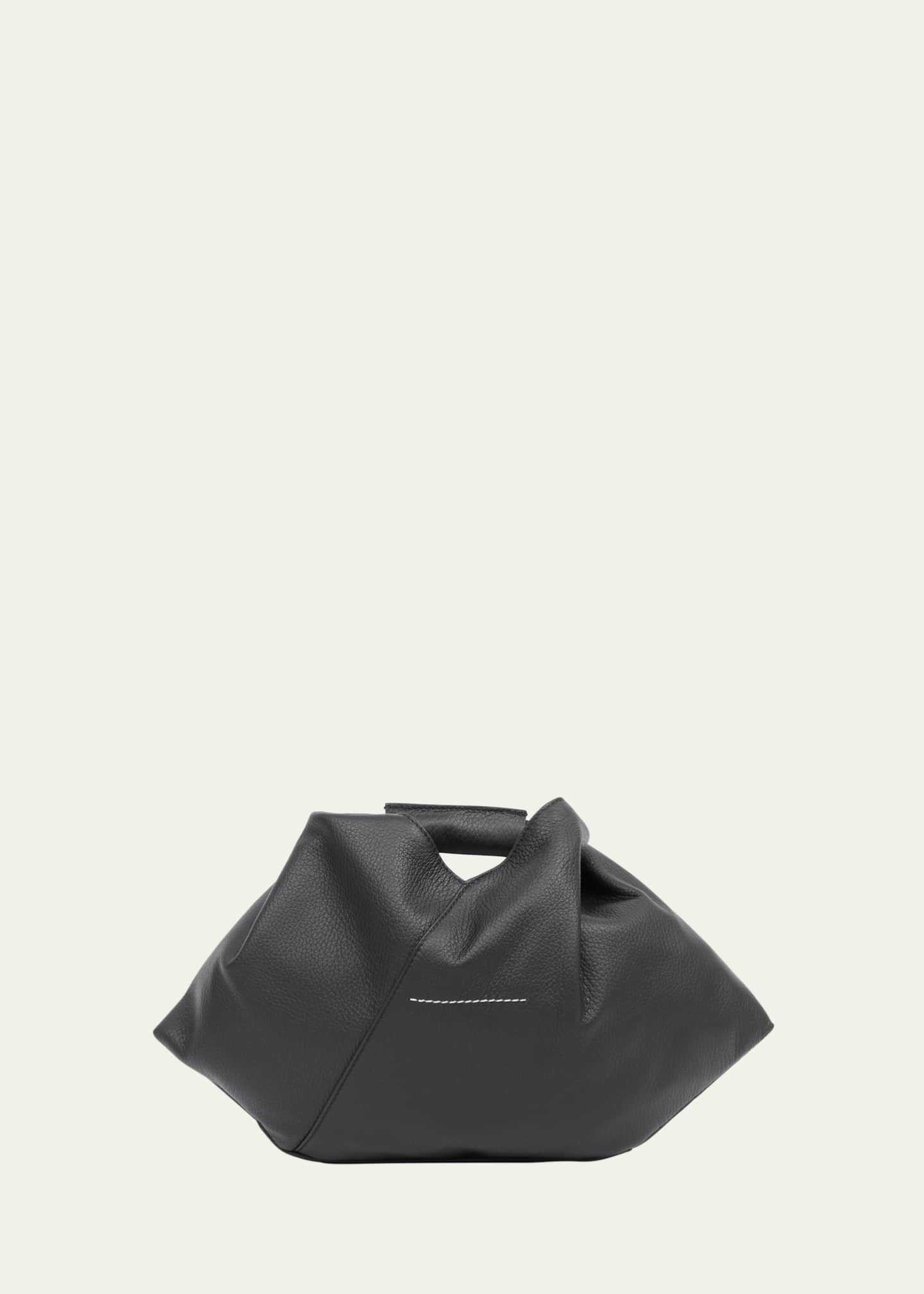 MM6 Maison Margiela Mini Japanese Draped Grainy Leather Top-Handle Bag Image 1 of 3