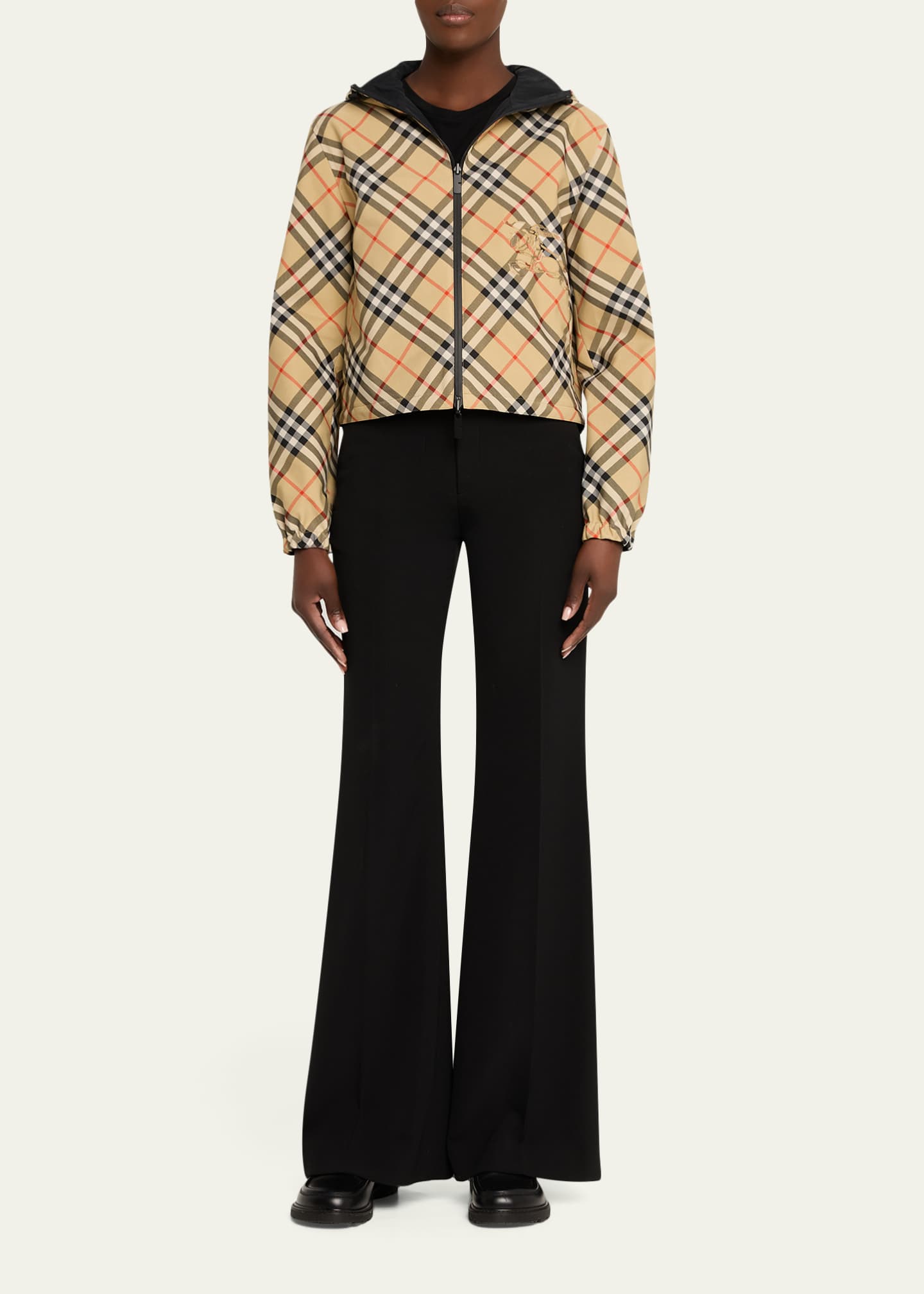 Burberry Reversible Check Crop Zip Jacket - Bergdorf Goodman
