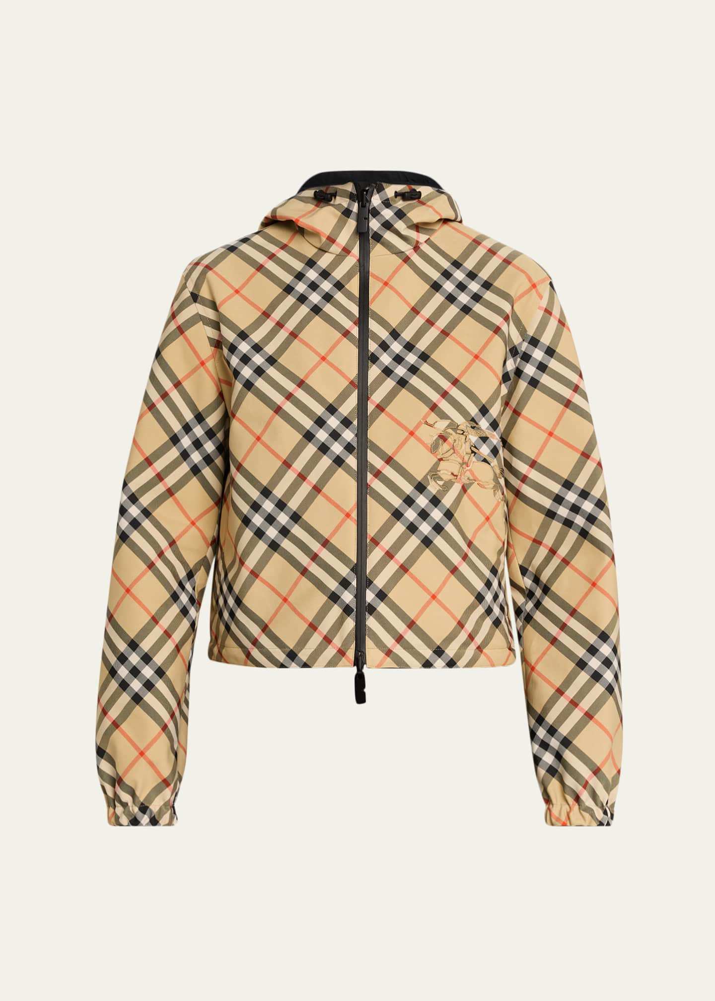 Burberry Reversible Check Crop Zip Jacket - Bergdorf Goodman