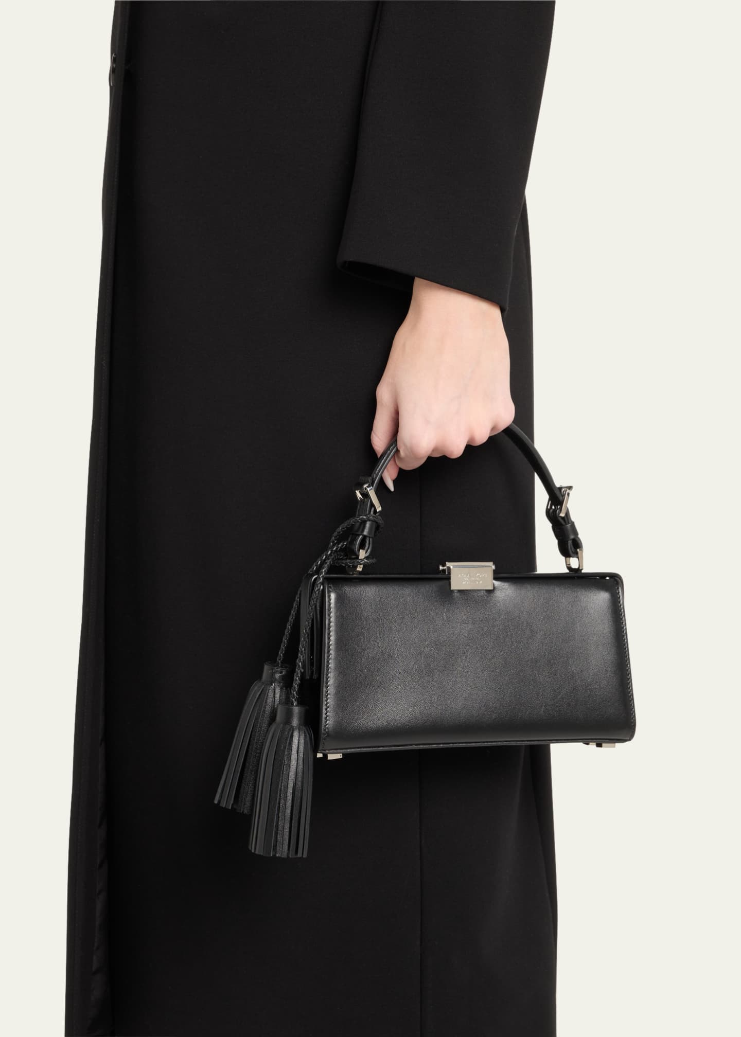 Michael Kors Gwyneth Frame Tassel Leather Top-Handle Bag Image 2 of 6