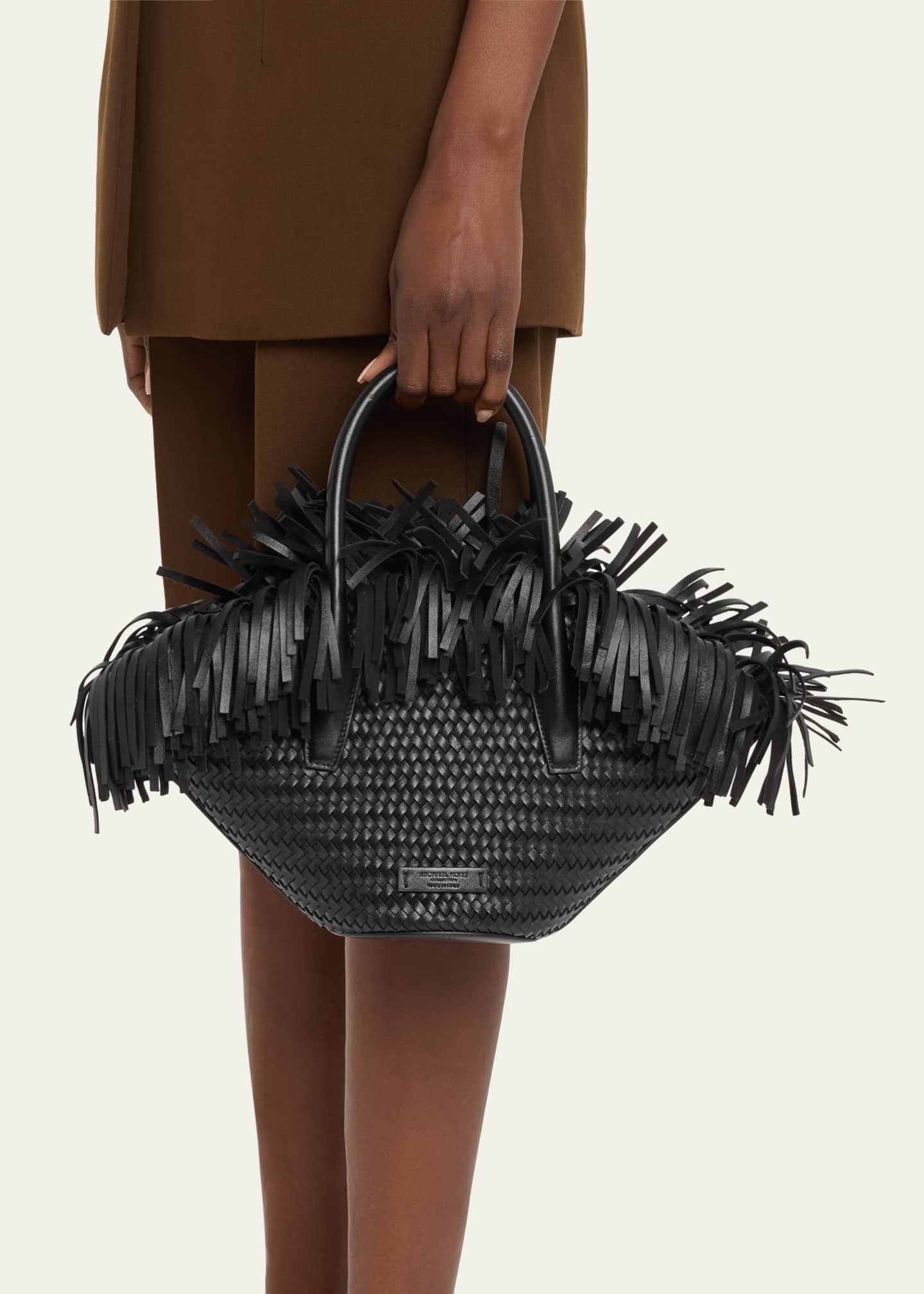 Michael Kors Sardinia Mini Fringe Basket Top-Handle Bag Image 2 of 6