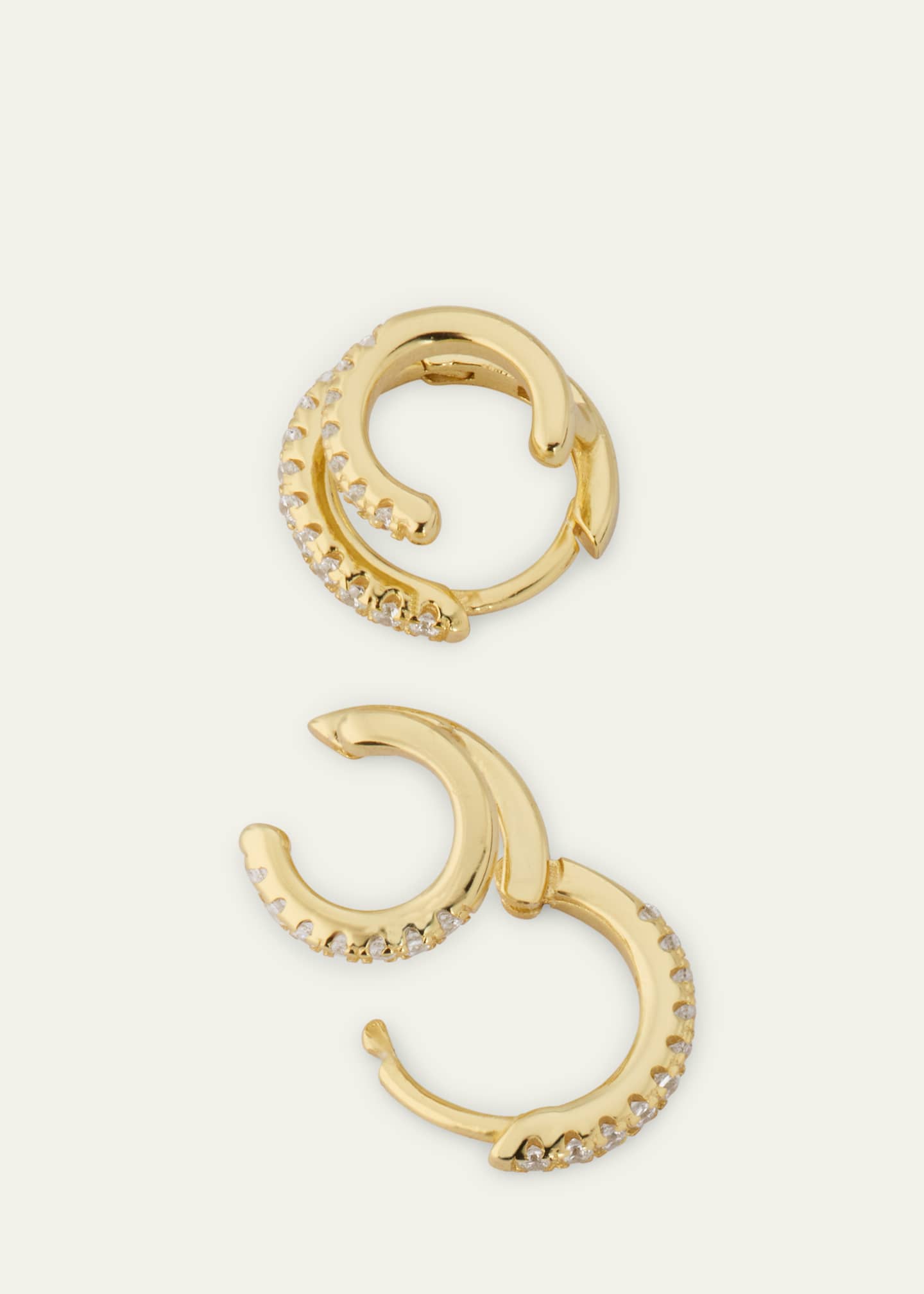 Shashi Katerina Double Huggie Hoop Earrings Image 4 of 4