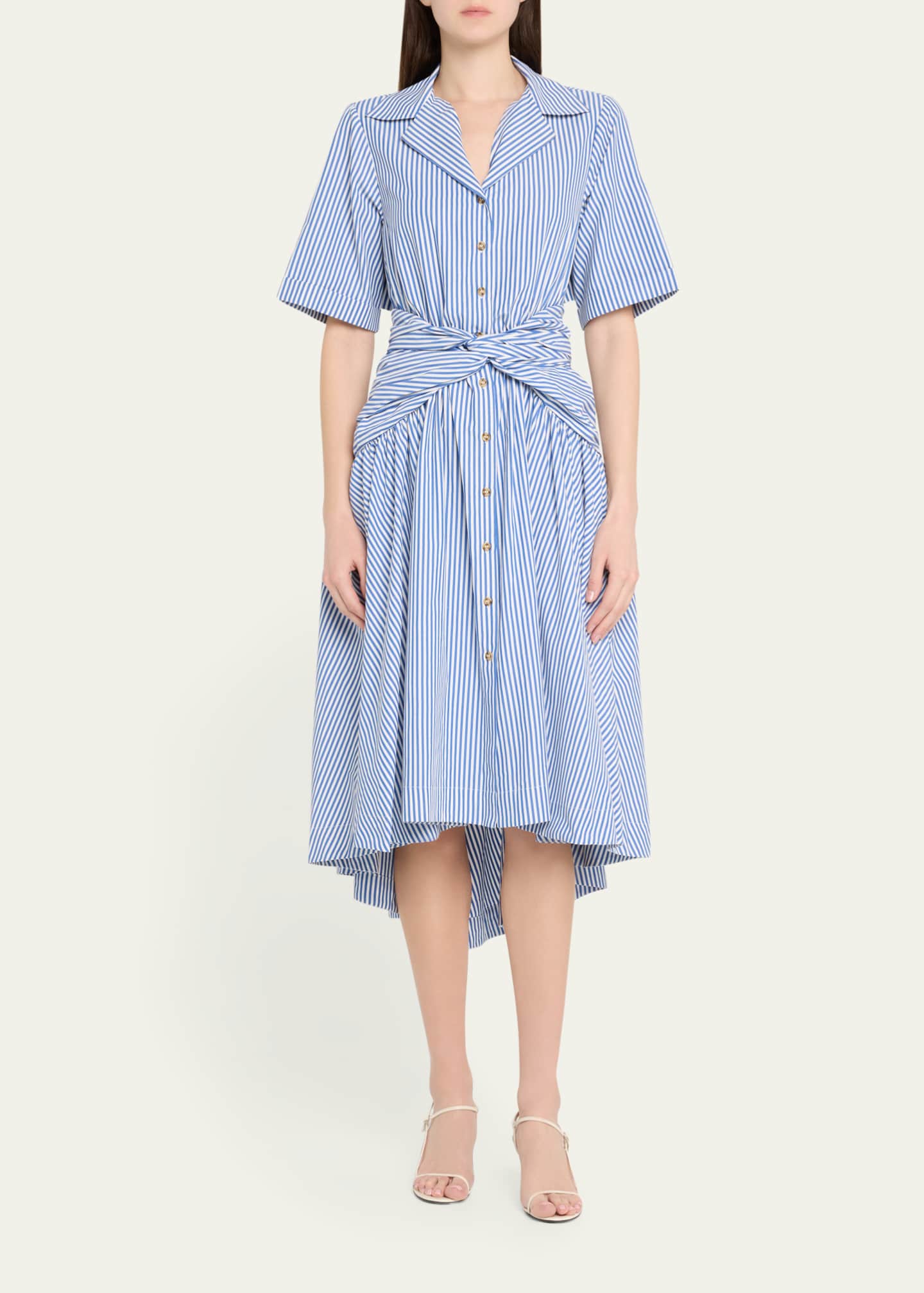 Rosie Assoulin Striped Tie High-Low Shirtdress Image 2 of 5