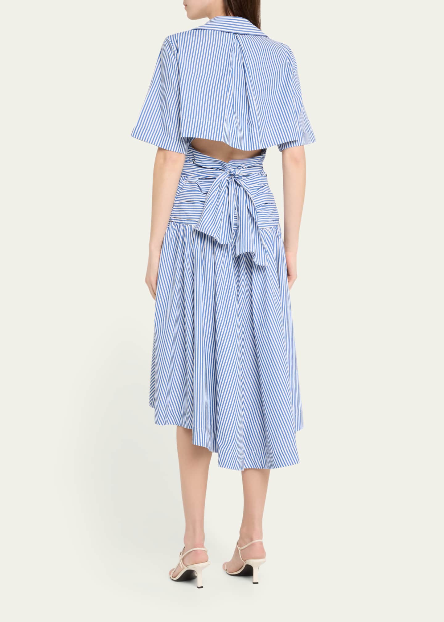 Rosie Assoulin Striped Tie High-Low Shirtdress Image 3 of 5