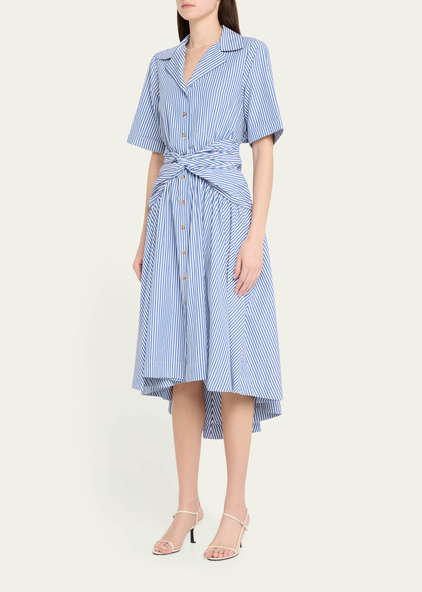 Rosie Assoulin Striped Tie High-Low Shirtdress Image 4 of 5