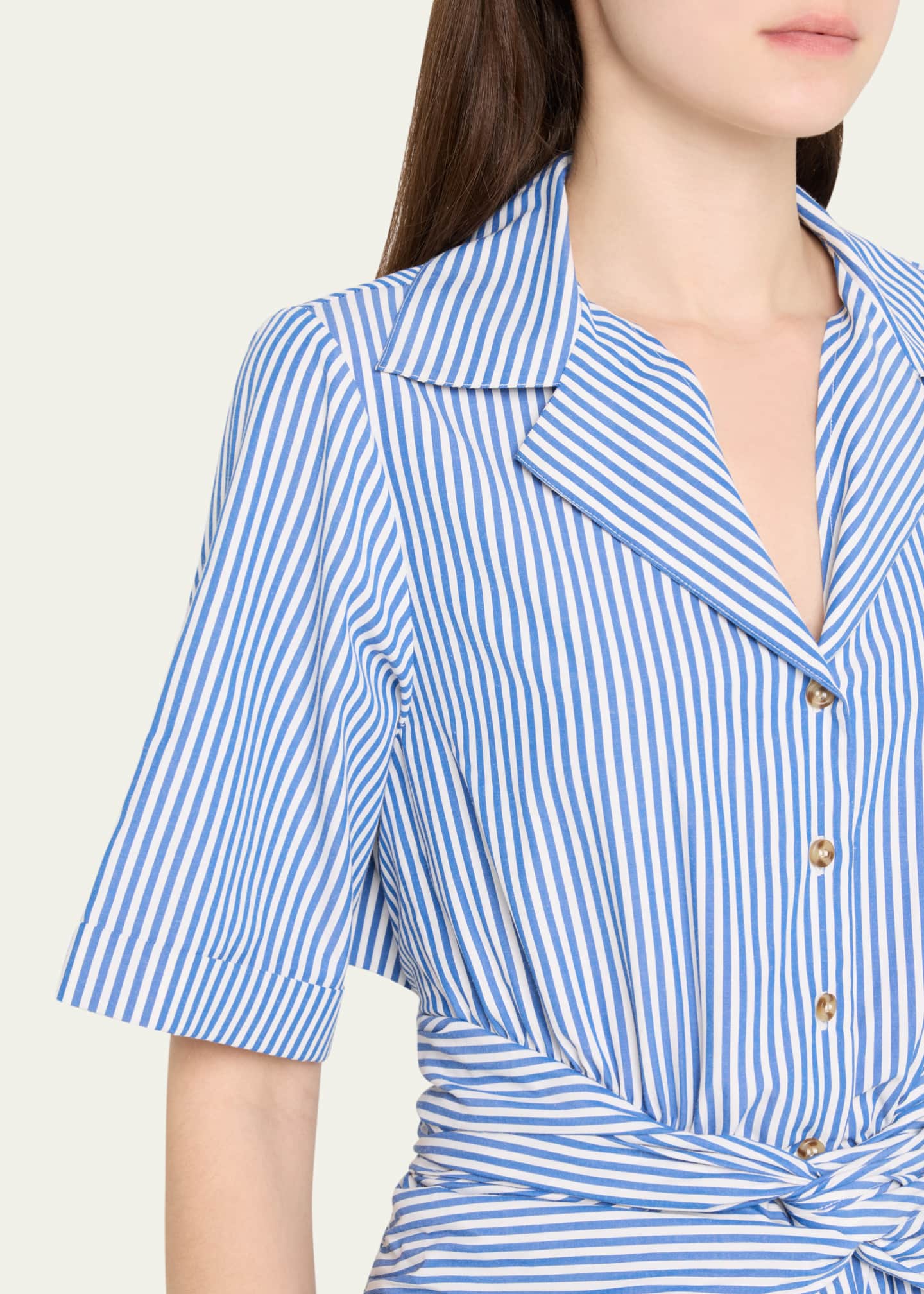 Rosie Assoulin Striped Tie High-Low Shirtdress Image 5 of 5