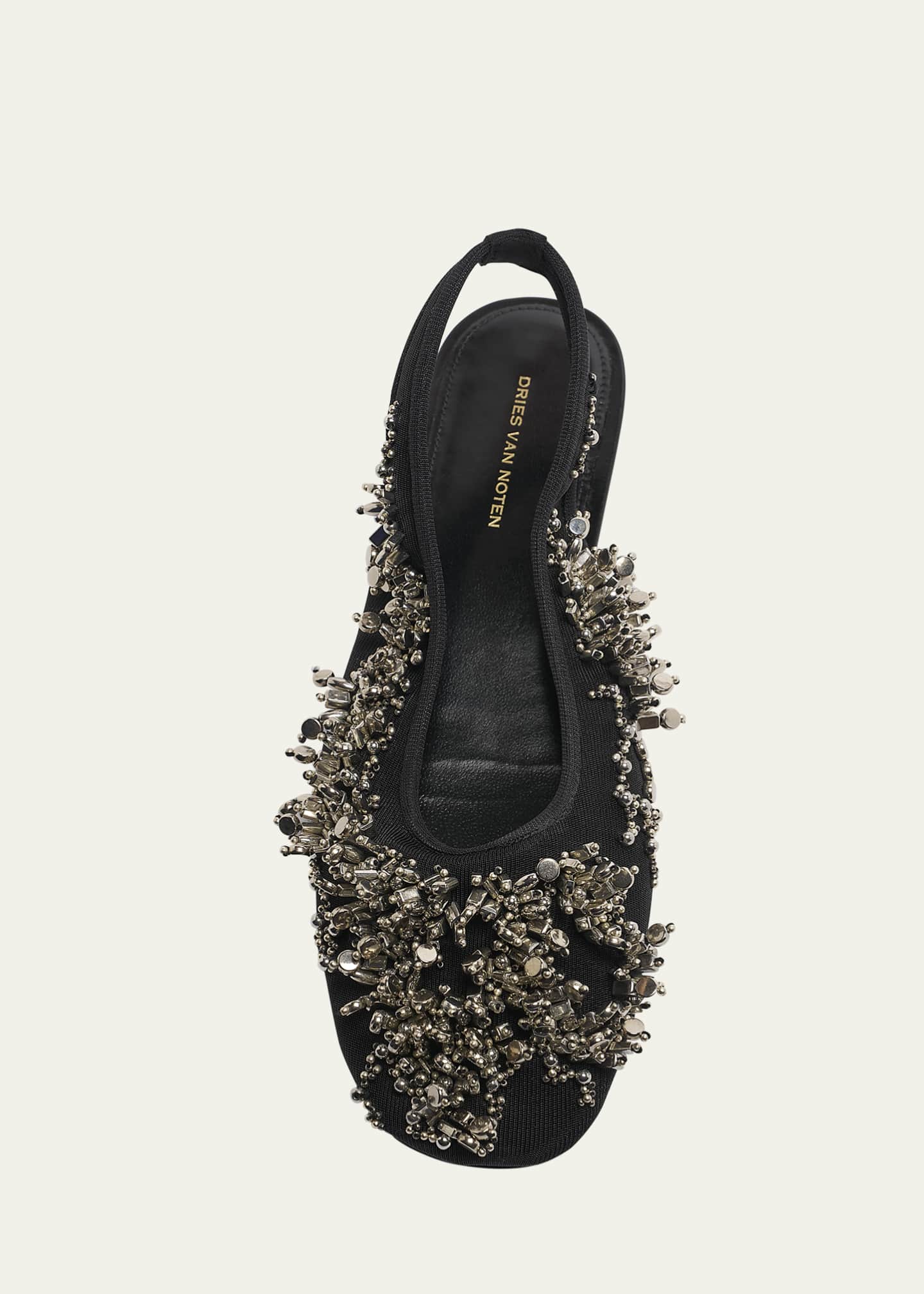 Dries Van Noten Beaded Nylon Slingback Ballerina Flats Image 4 of 4