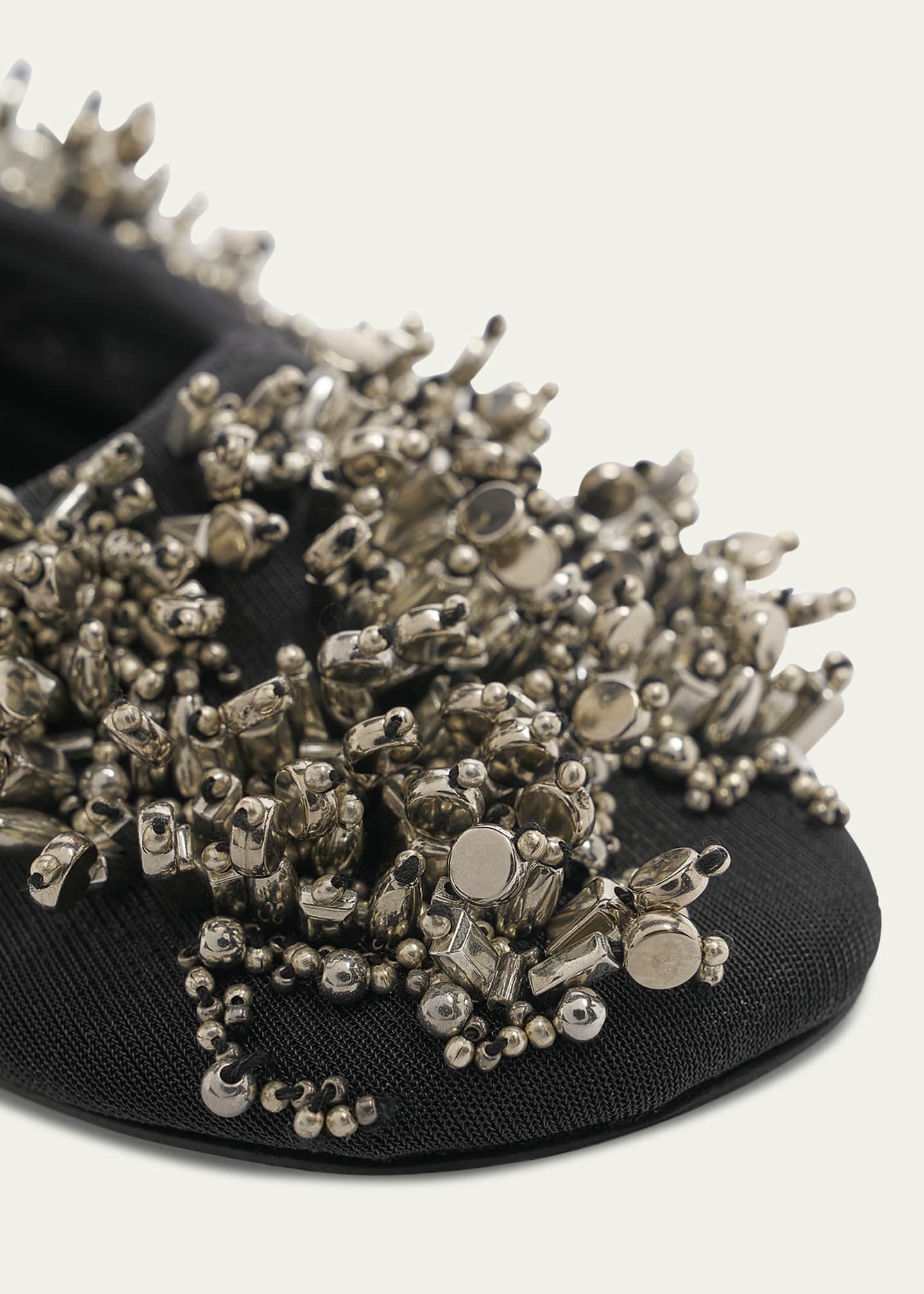 Dries Van Noten Beaded Nylon Slingback Ballerina Flats Image 3 of 4