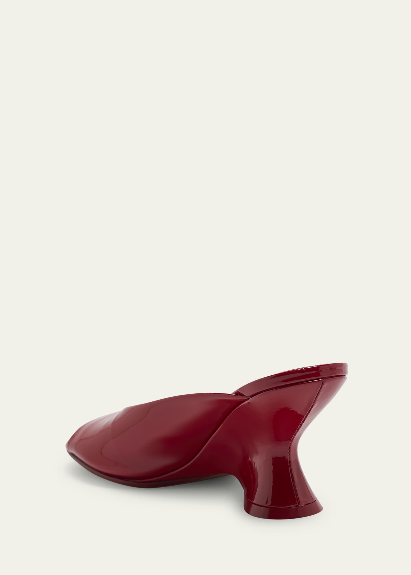 Dries Van Noten Patent Peep-Toe Wedge Mules Image 2 of 4