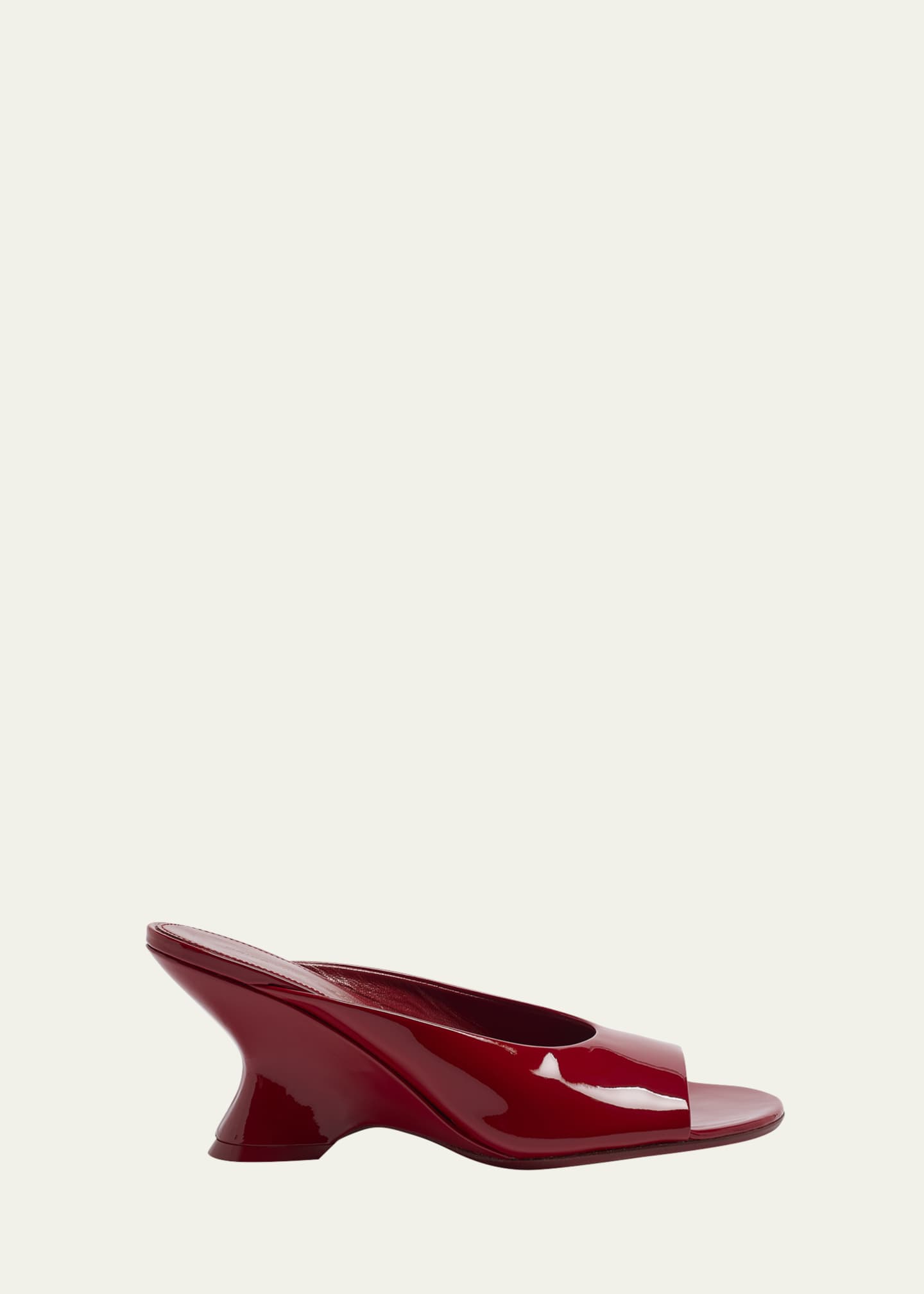 Dries Van Noten Patent Peep-Toe Wedge Mules Image 1 of 4