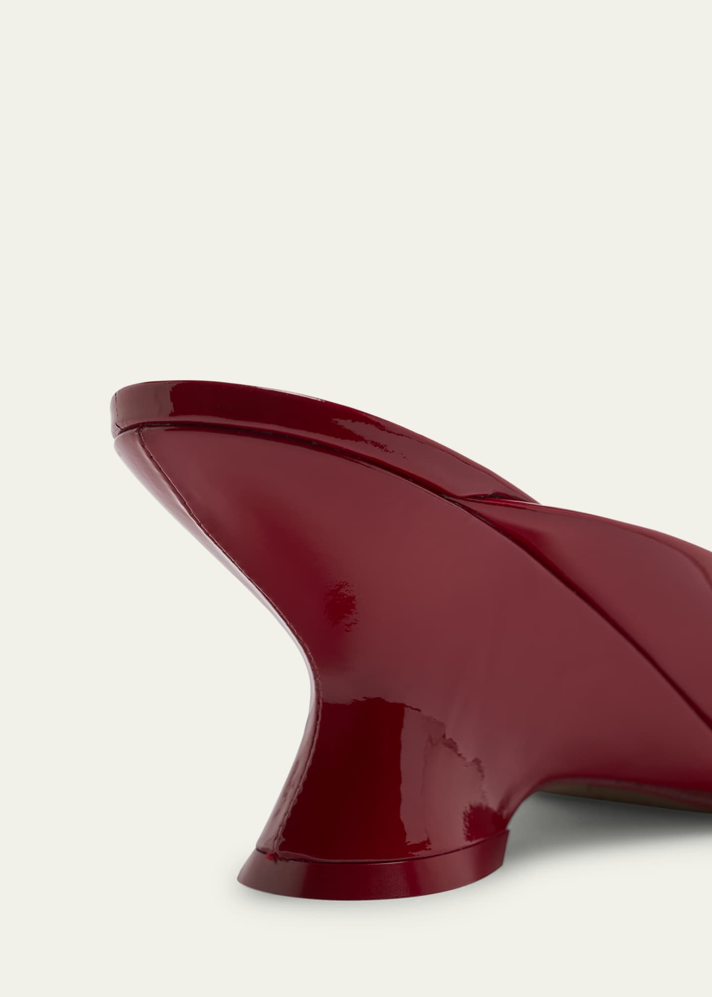 Dries Van Noten Patent Peep-Toe Wedge Mules Image 3 of 4