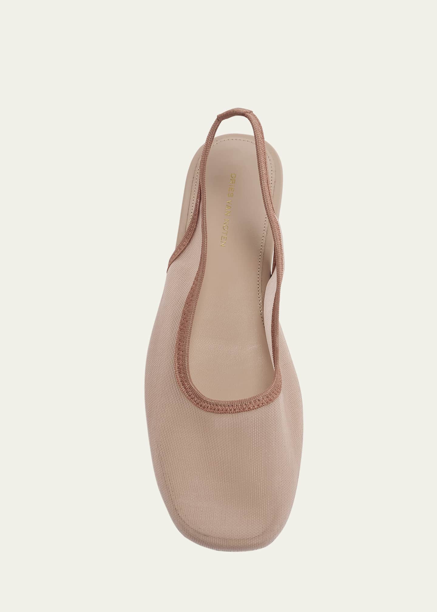 Dries Van Noten Sheer Mesh Slingback Ballerina Flats Image 4 of 4