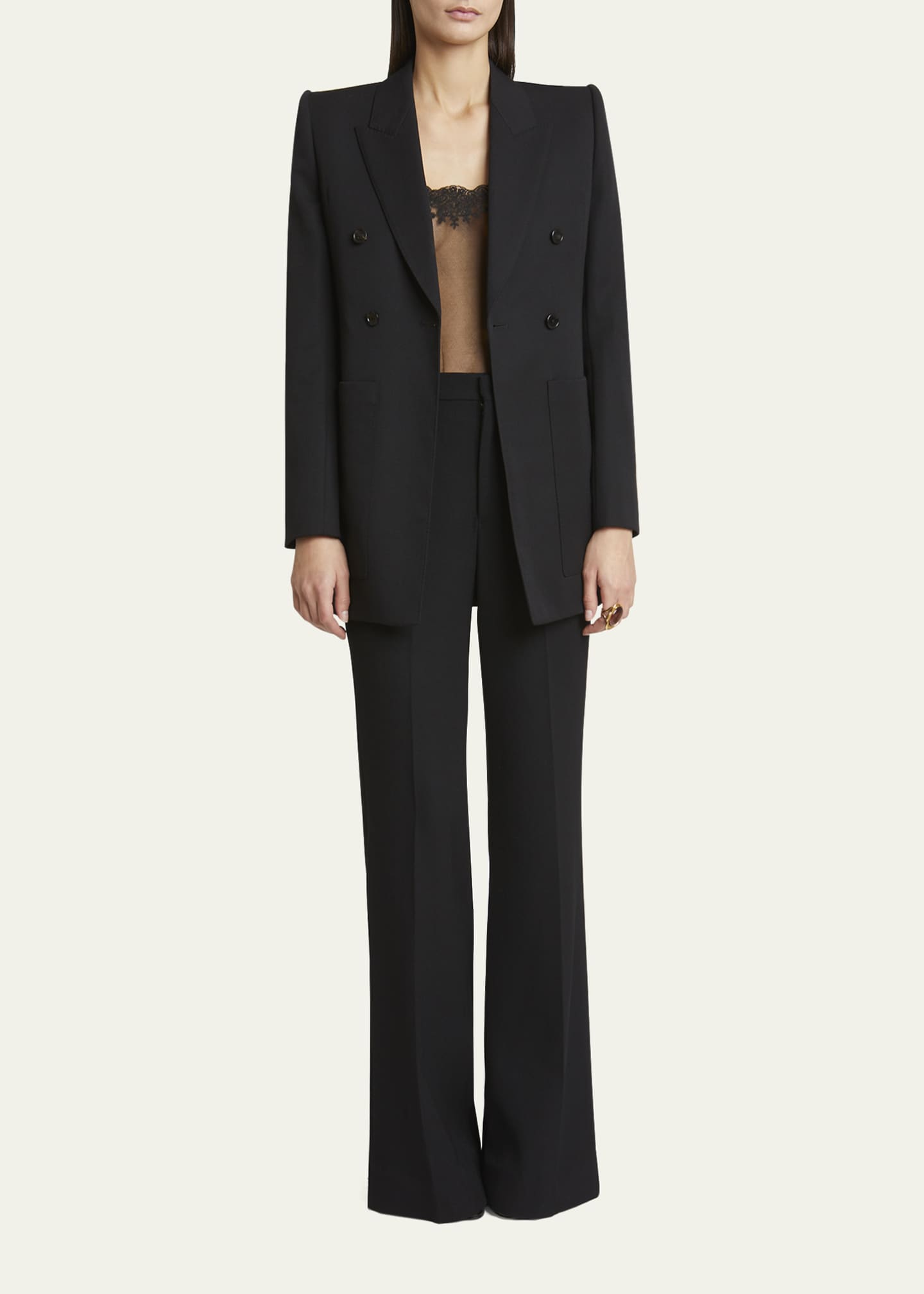 Chloe High Waist Flared Wool Pants Image 2 of 5